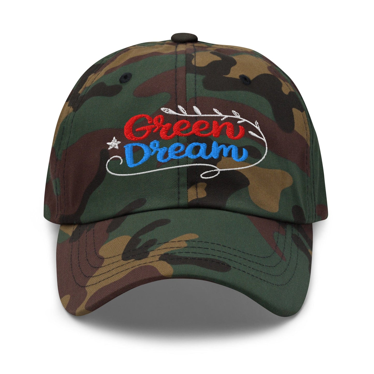 Green Dream Stars and Leaves Fun Embroidered Golf Cap - Funny Golf Tee by Swing Epic