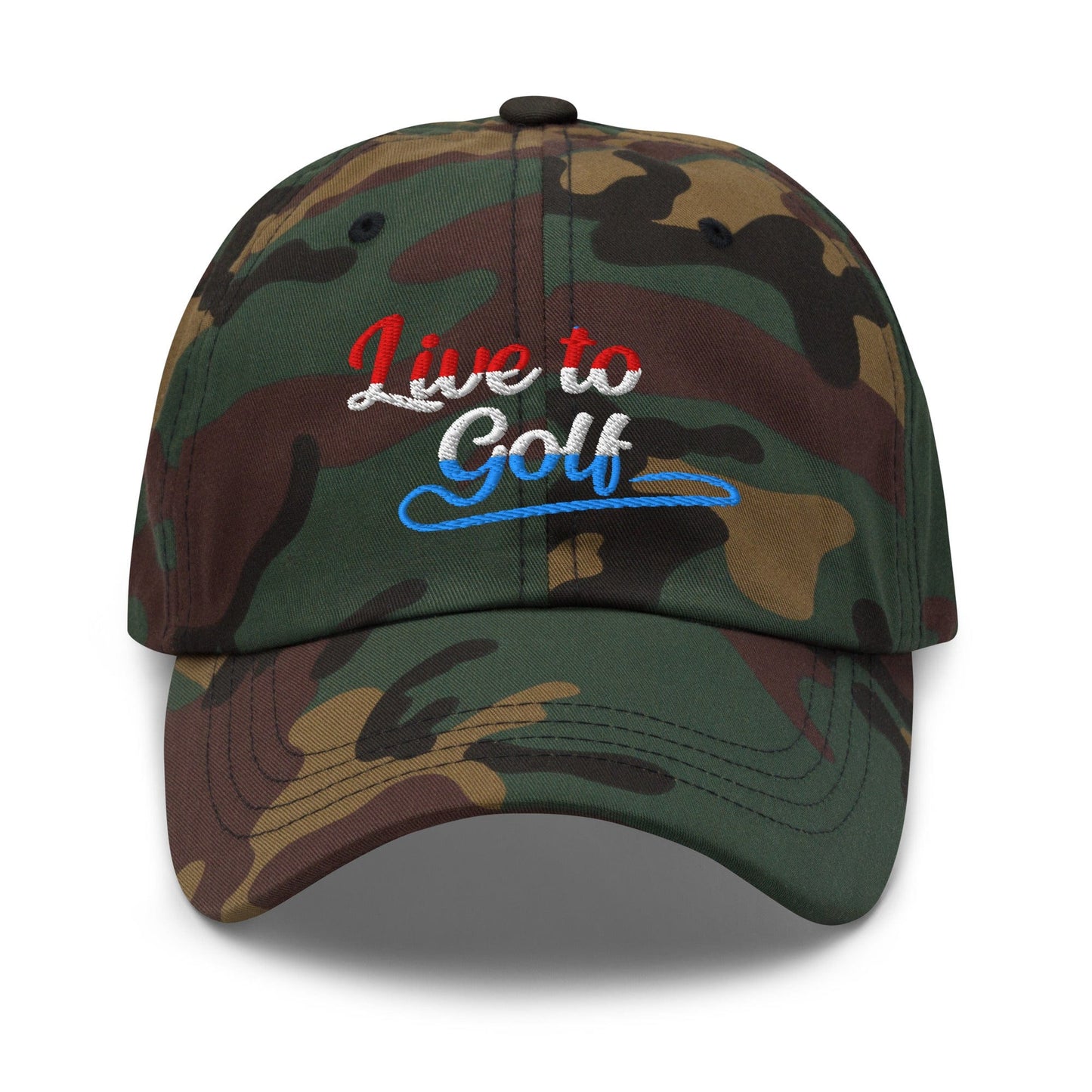 Live to Golf Fun Embroidered Golf Cap - Funny Golf Tee by Swing Epic