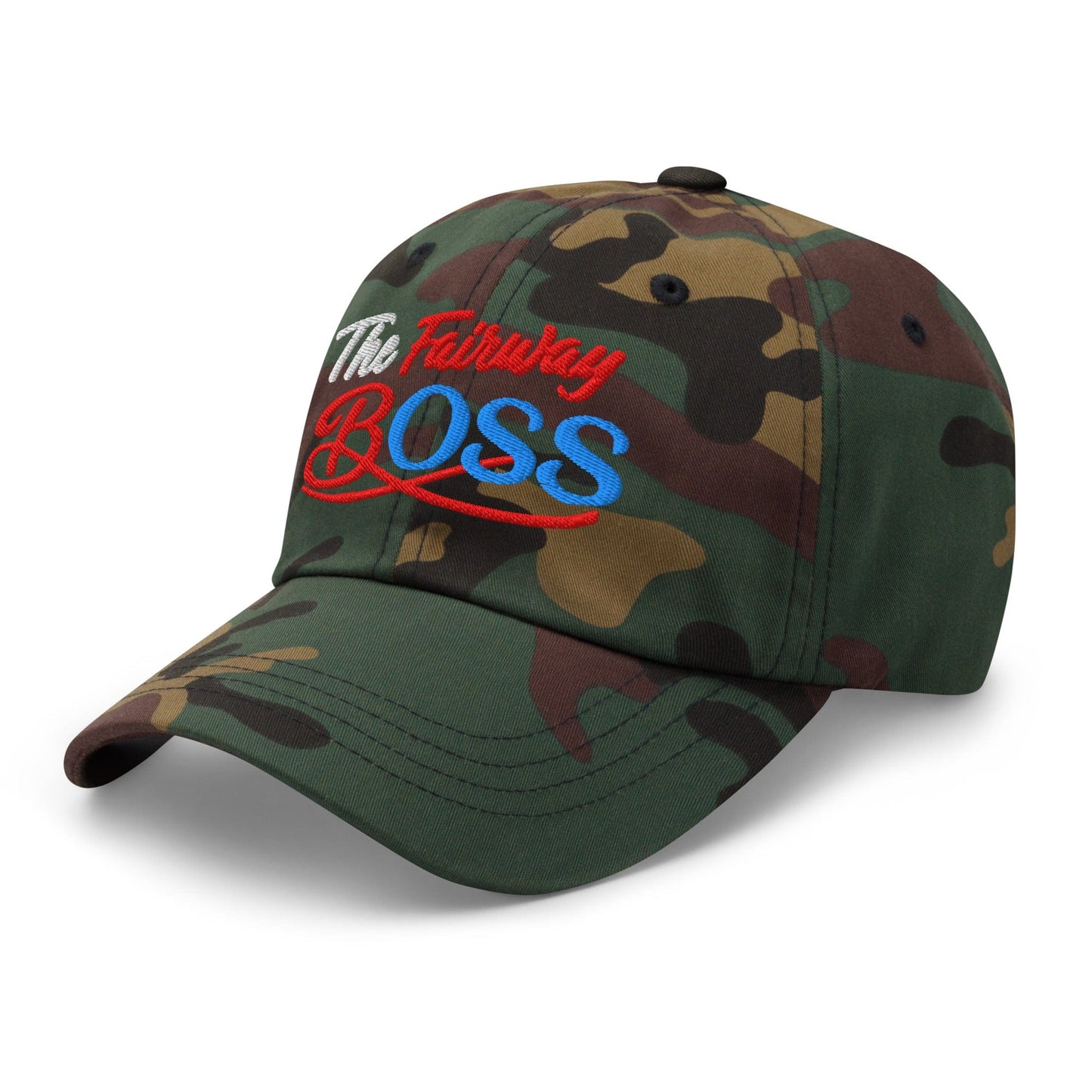 The Fairway Boss Sparkling Glitter Print Embroidered Golf Cap - Funny Golf Tee by Swing Epic