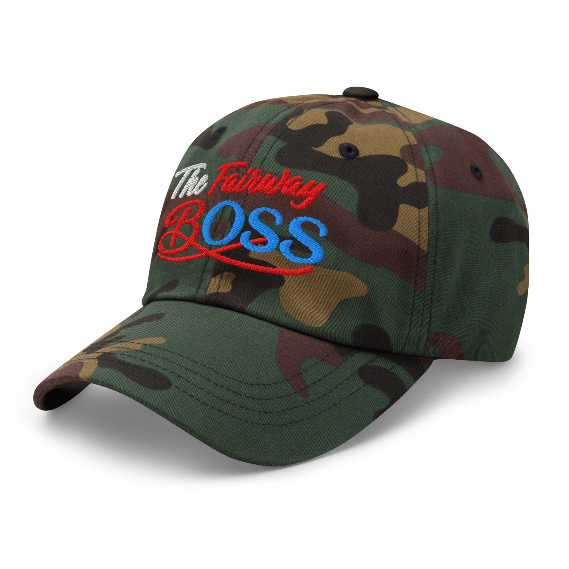 The Fairway Boss Sparkling Glitter Print Embroidered Golf Cap - Funny Golf Tee by Swing Epic