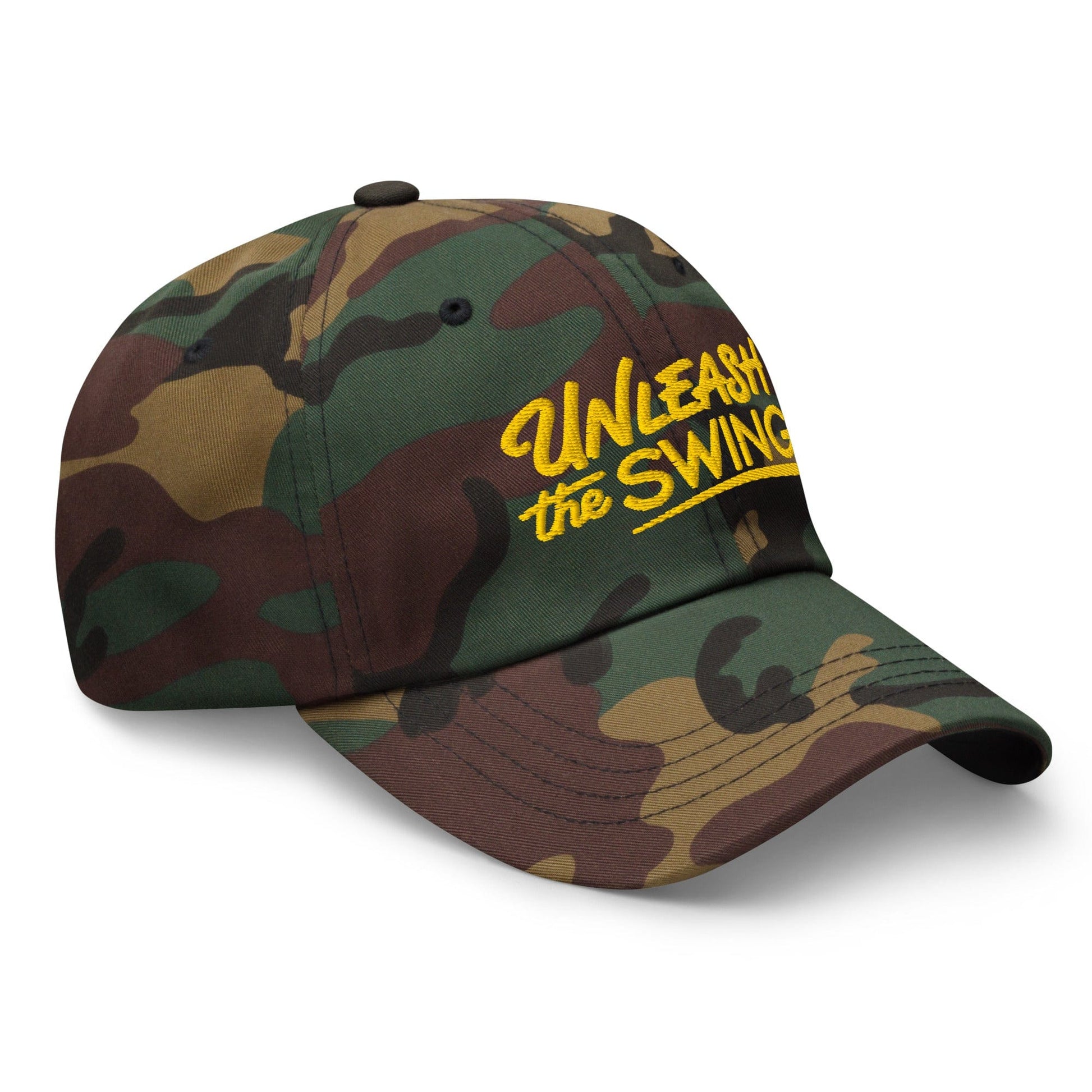 Unleash The Swing Embroidered Golf Cap - Funny Golf Tee by Swing Epic