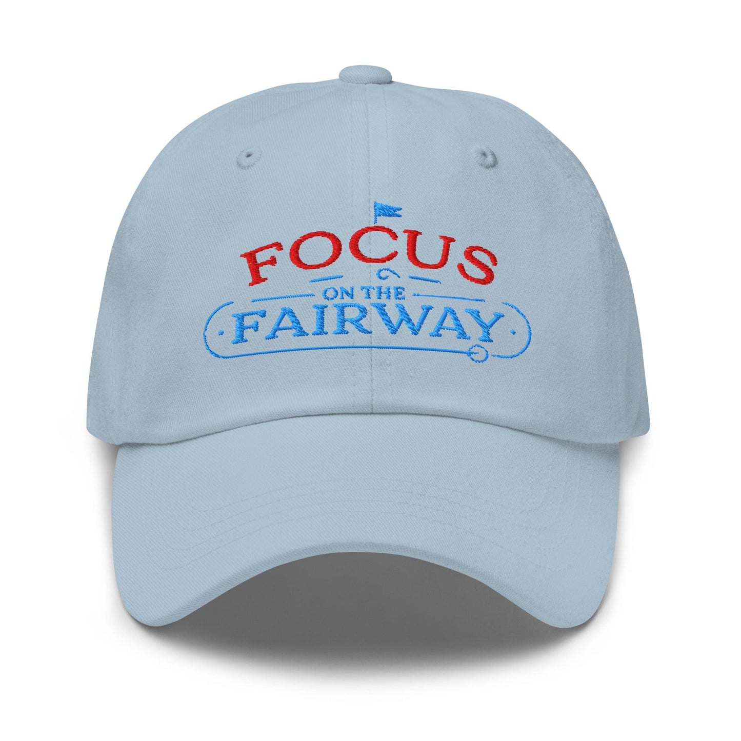 Focus on the Fairway Flag Embroidered Golf Cap - Funny Golf Tee by Swing Epic