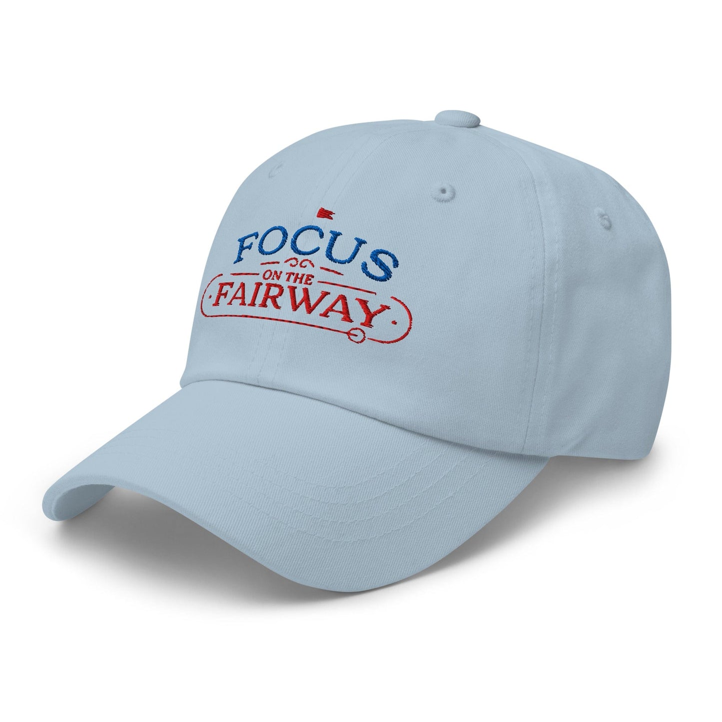 Focus on the Fairway Flag Embroidered Golf Cap - Funny Golf Tee by Swing Epic