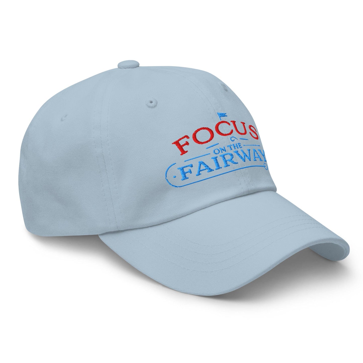 Focus on the Fairway Flag Embroidered Golf Cap - Funny Golf Tee by Swing Epic