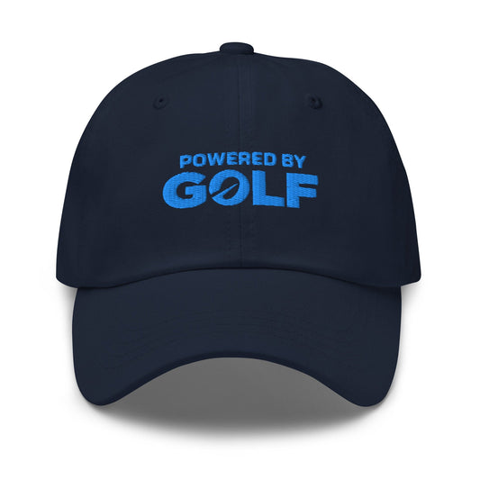 Powered By Golf Funny Embroidered Golf Cap - Funny Golf Tee by Swing Epic