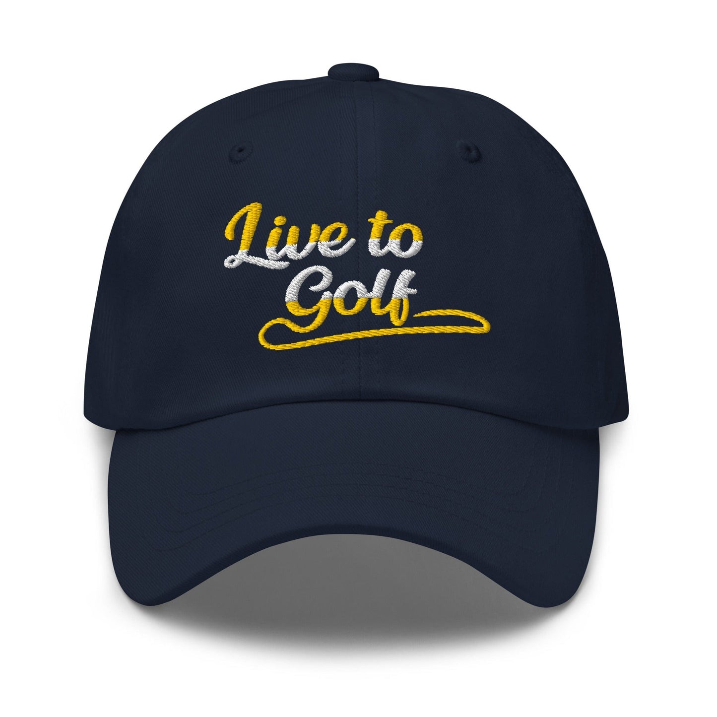 Live to Golf Fun Embroidered Golf Cap - Funny Golf Tee by Swing Epic