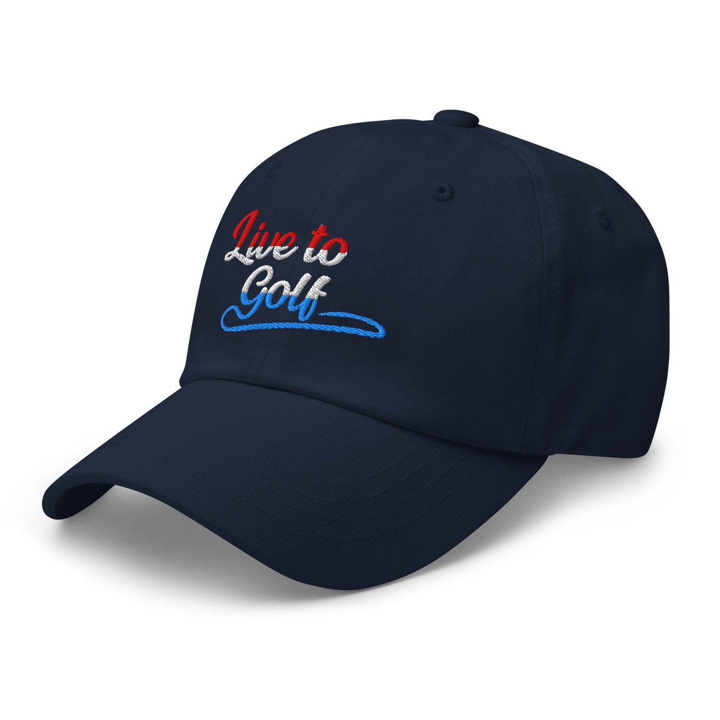 Live to Golf Fun Embroidered Golf Cap - Funny Golf Tee by Swing Epic
