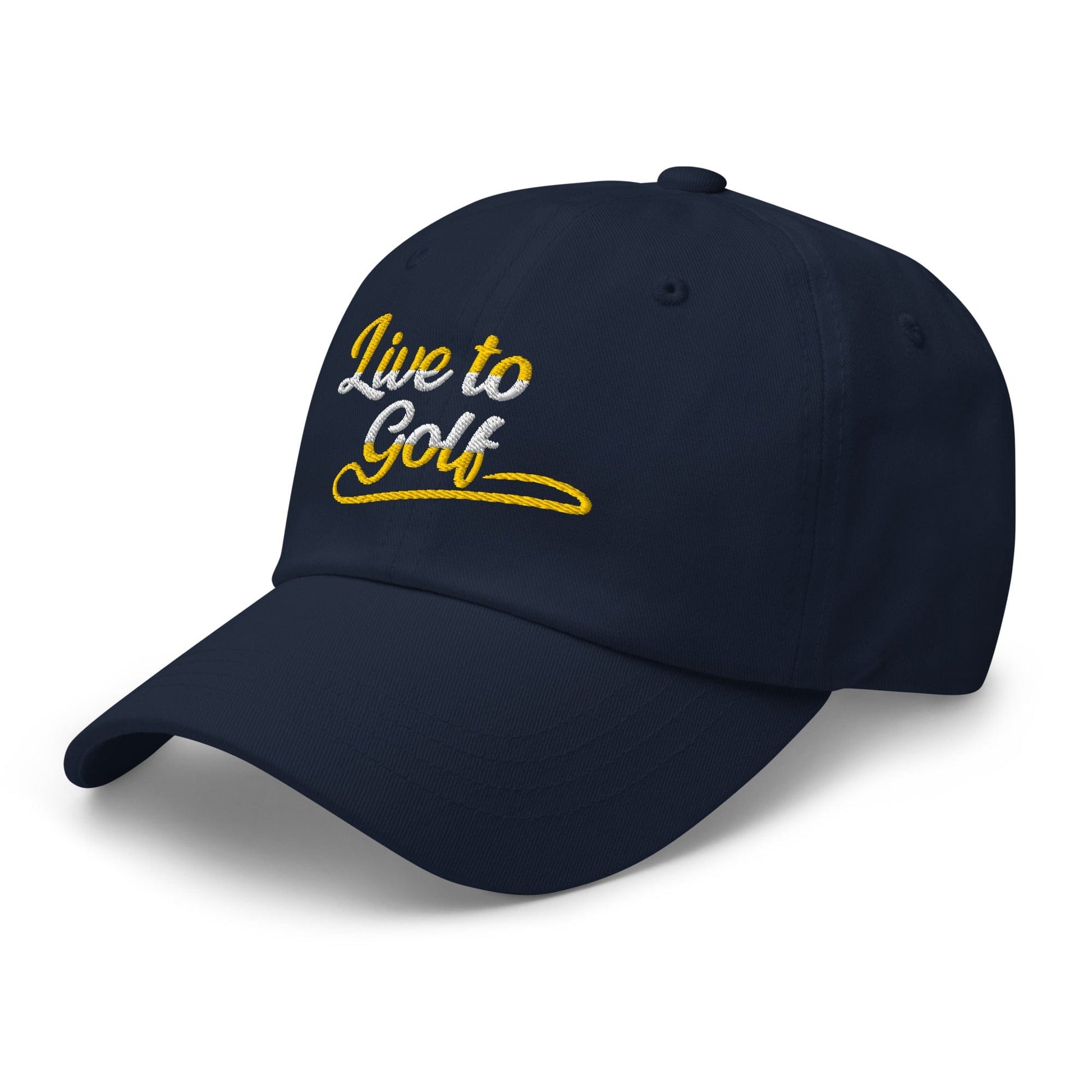 Live to Golf Fun Embroidered Golf Cap - Funny Golf Tee by Swing Epic
