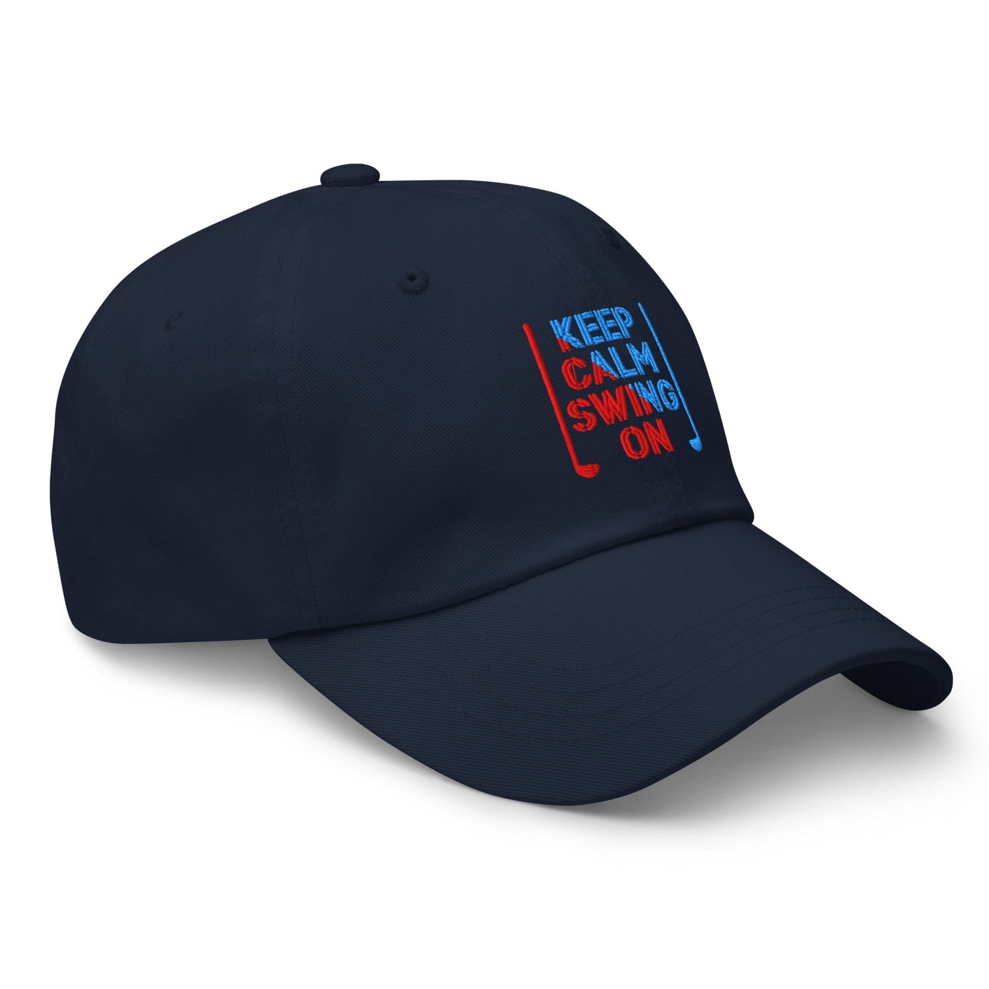 Keep Calm Swing On Embroidered Golf Cap - Funny Golf Tee by Swing Epic