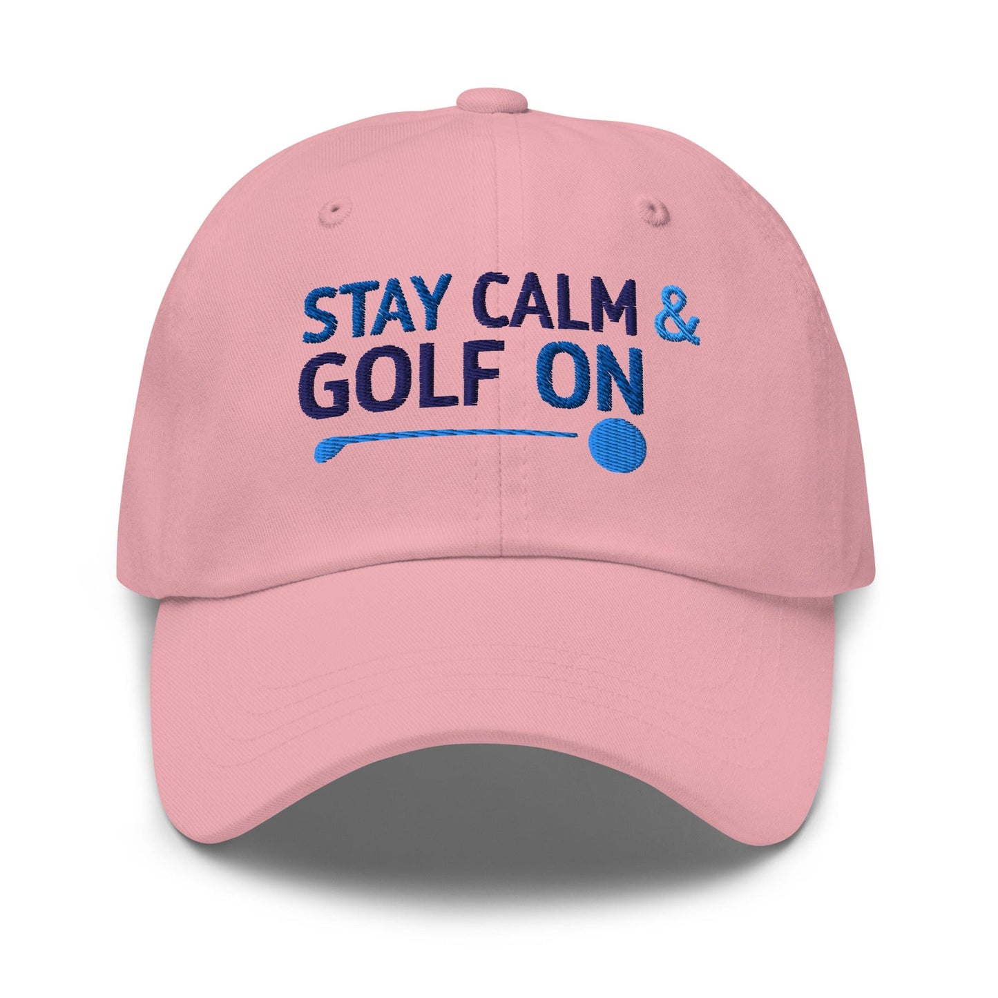 Stay Calm and Golf On Funny Embroidered Golf Cap - Funny Golf Tee by Swing Epic