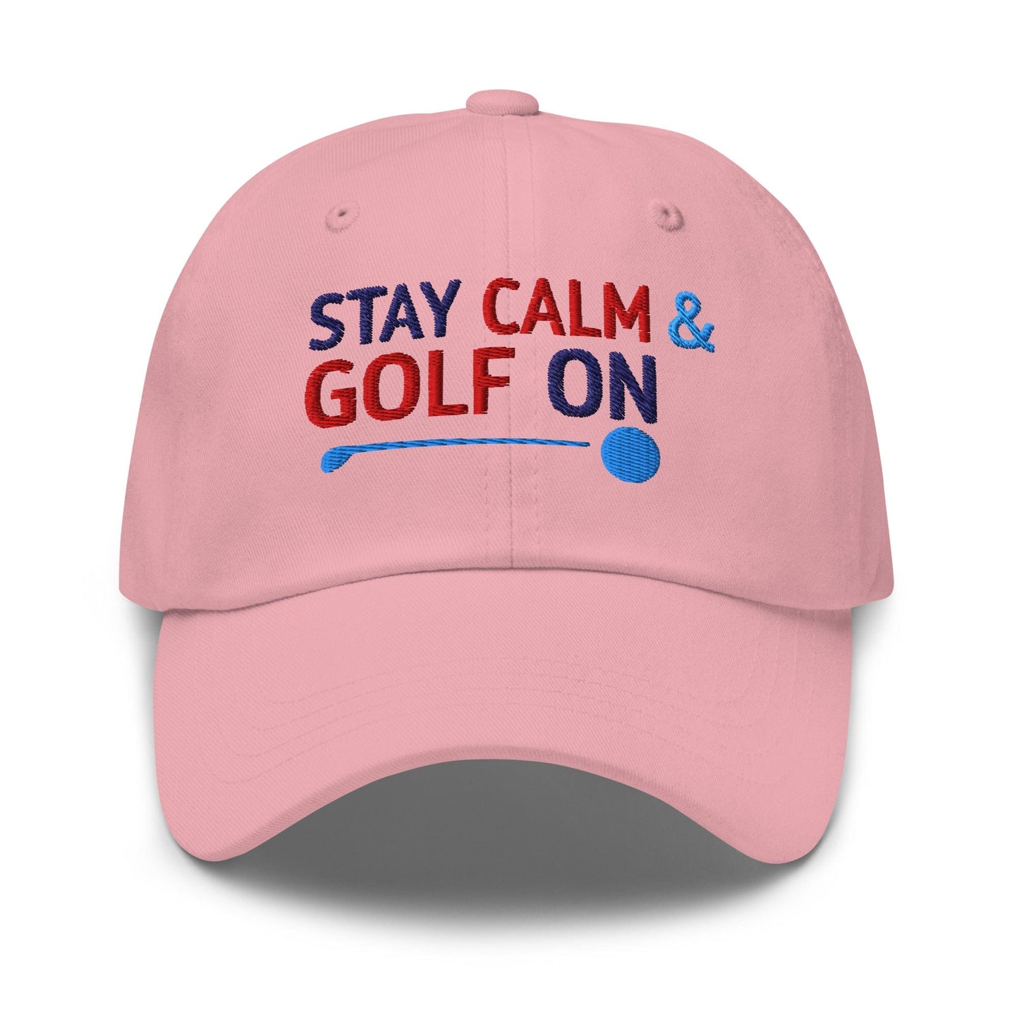 Stay Calm & Golf On Funny Embroidered Golf Cap - Funny Golf Tee by Swing Epic