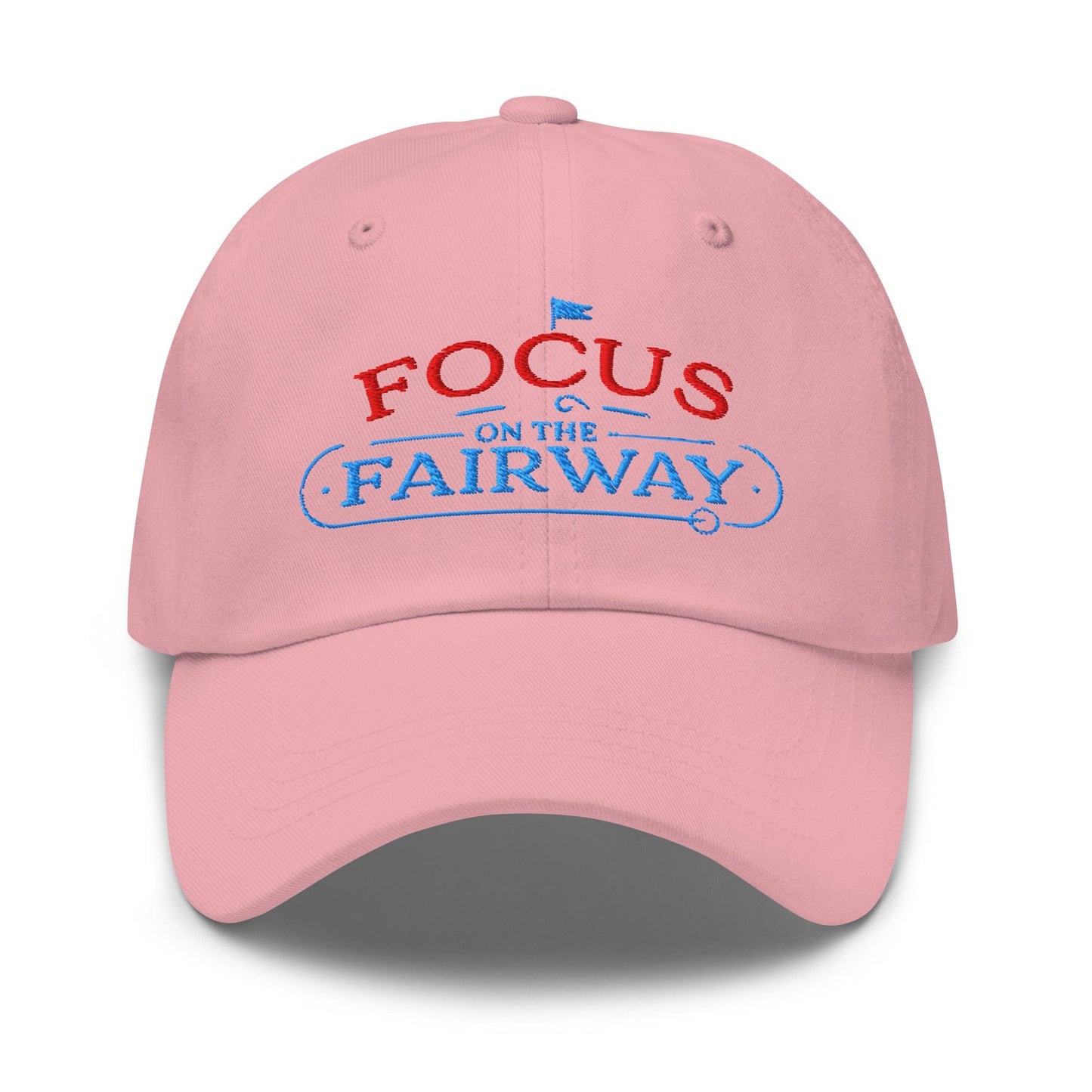 Focus on the Fairway Flag Embroidered Golf Cap - Funny Golf Tee by Swing Epic