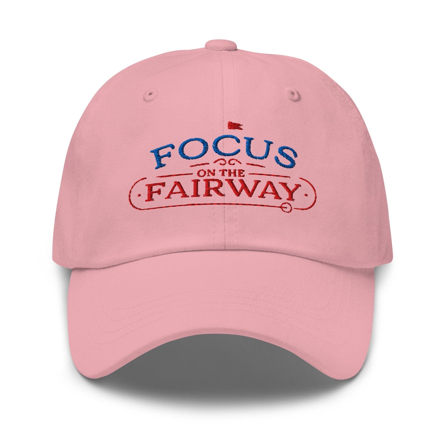 Focus on the Fairway Flag Embroidered Golf Cap - Funny Golf Tee by Swing Epic