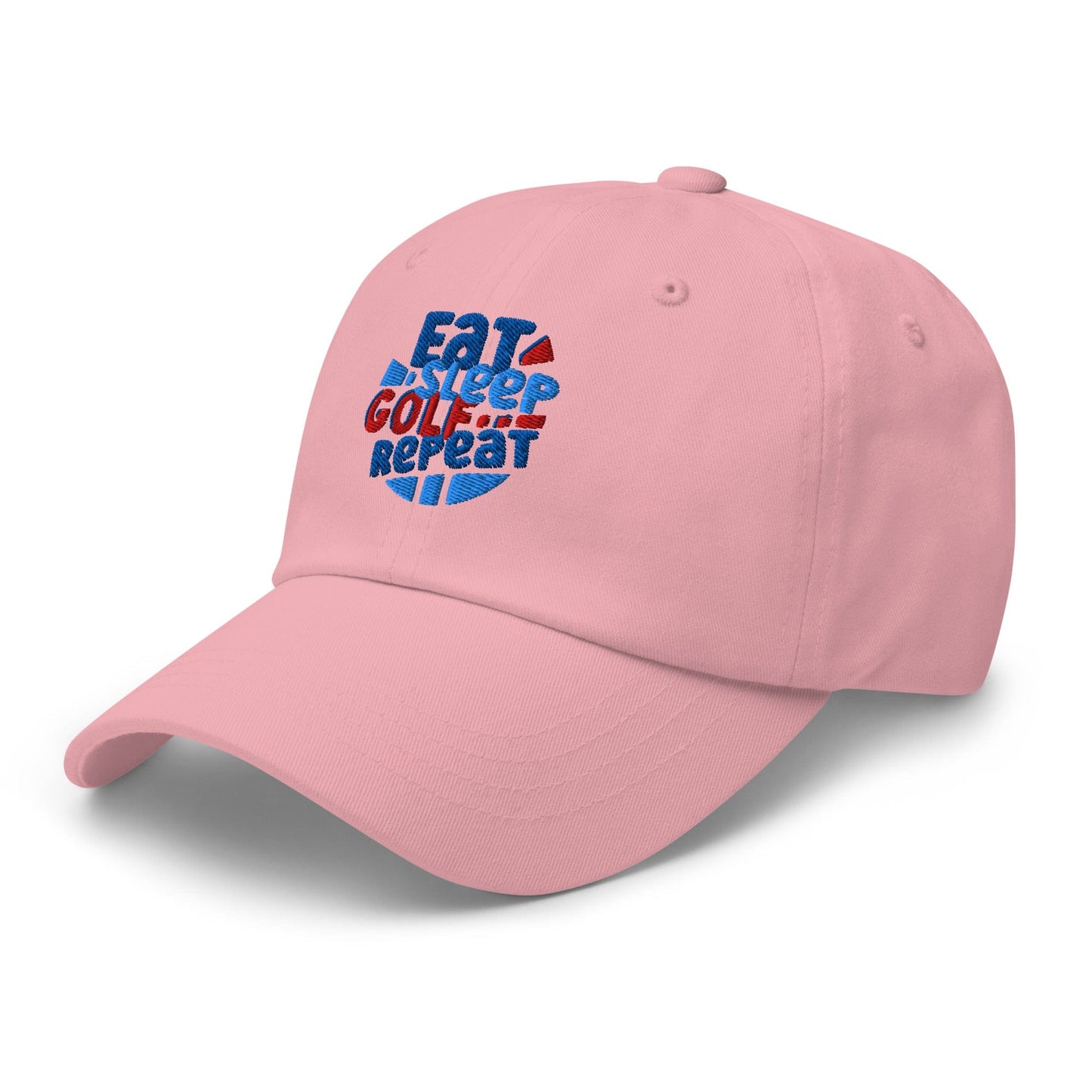 Eat Sleep Golf Repeat Fun Design Embroidered Golf Cap - Funny Golf Tee by Swing Epic