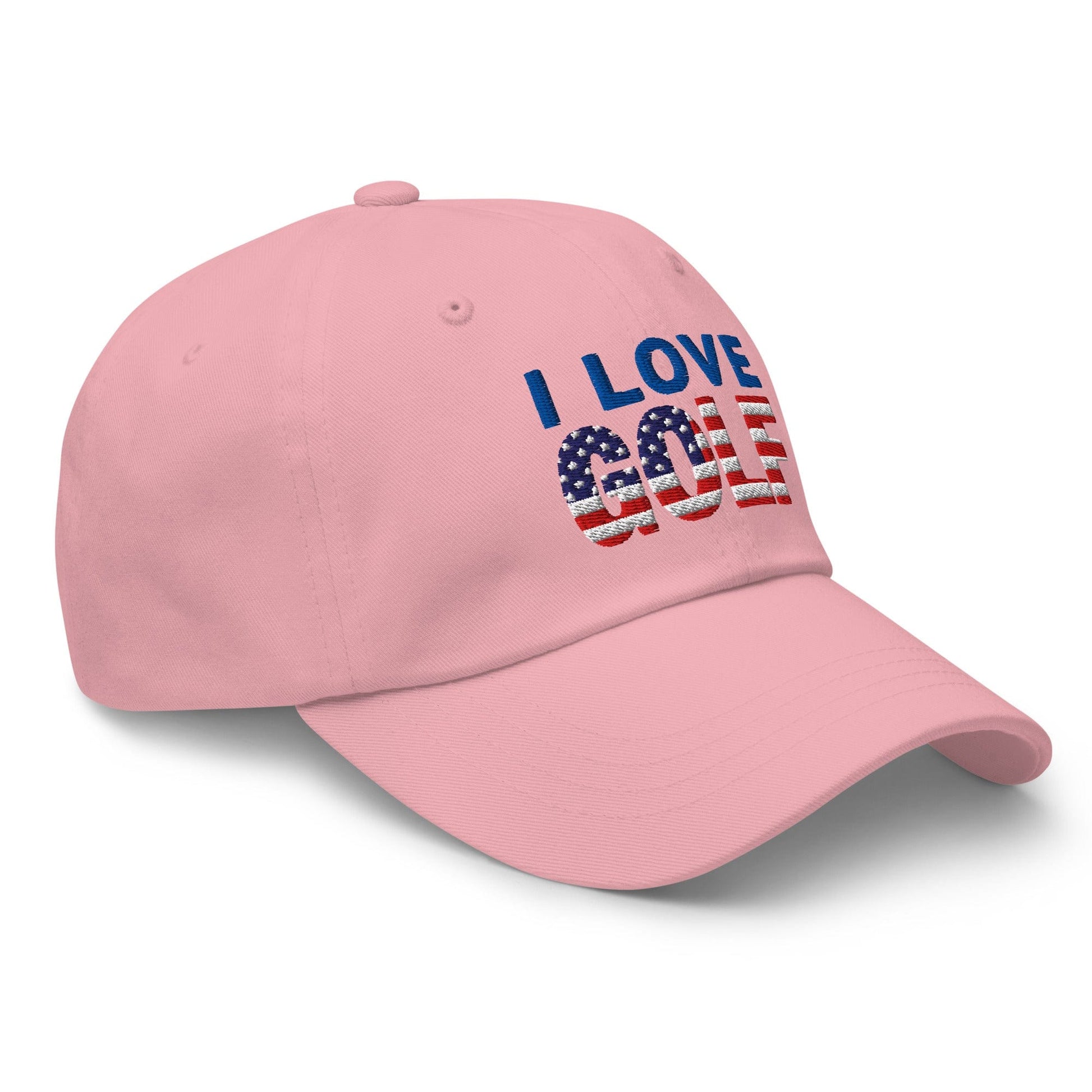 I Love Golf USA Flag Patriotic Embroidered Golf Cap - Funny Golf Tee by Swing Epic