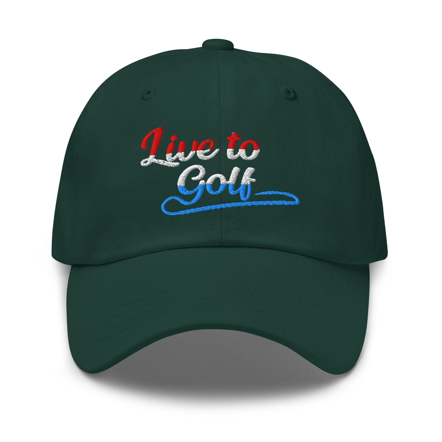 Live to Golf Fun Embroidered Golf Cap - Funny Golf Tee by Swing Epic