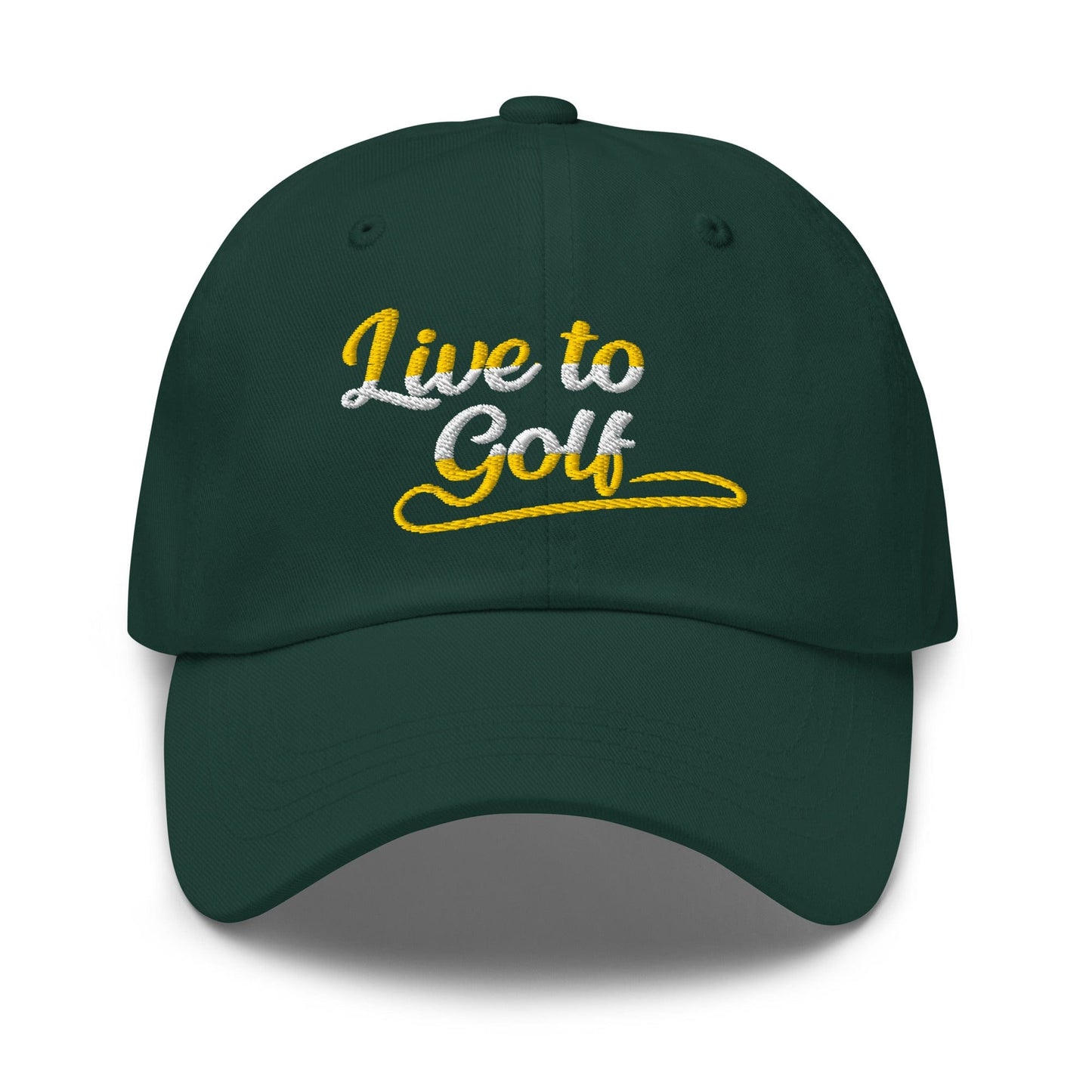 Live to Golf Fun Embroidered Golf Cap - Funny Golf Tee by Swing Epic