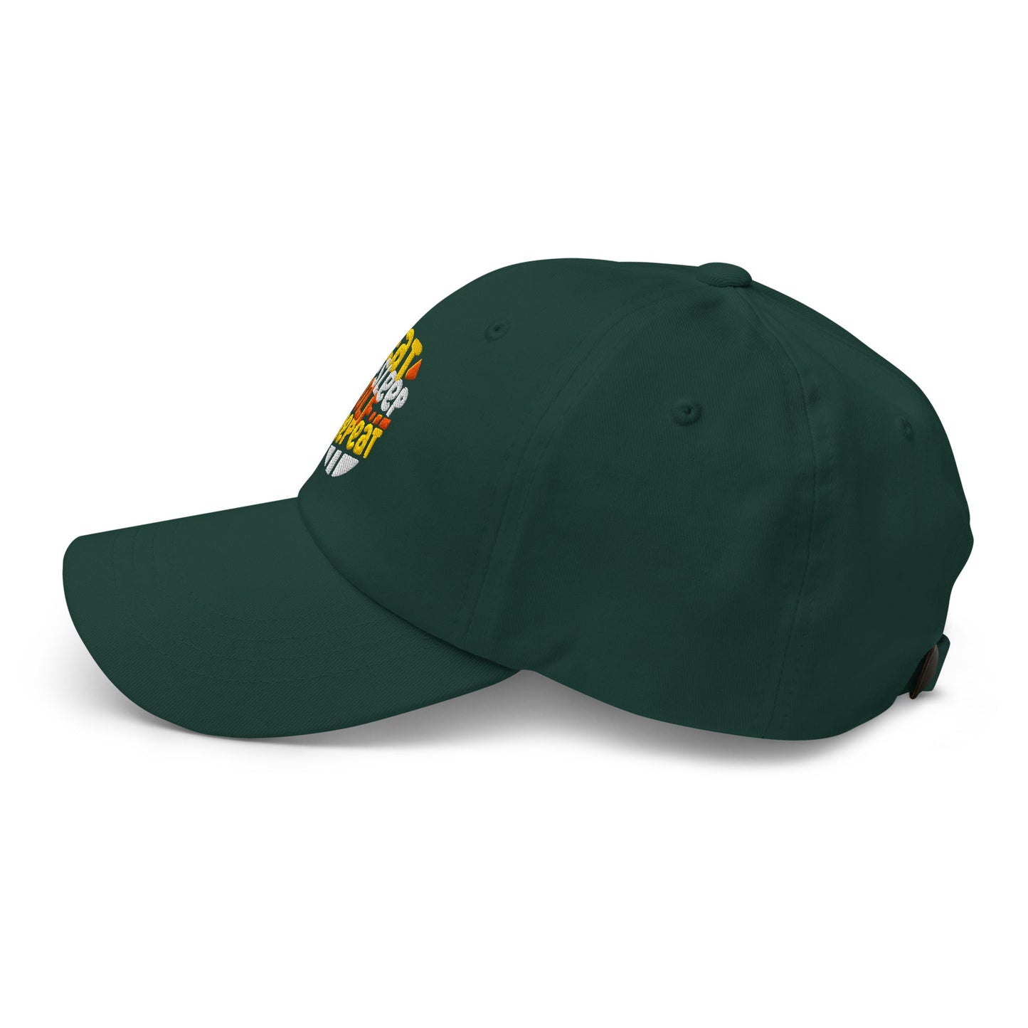 Eat Sleep Golf Repeat Fun Design Embroidered Golf Cap - Funny Golf Tee by Swing Epic