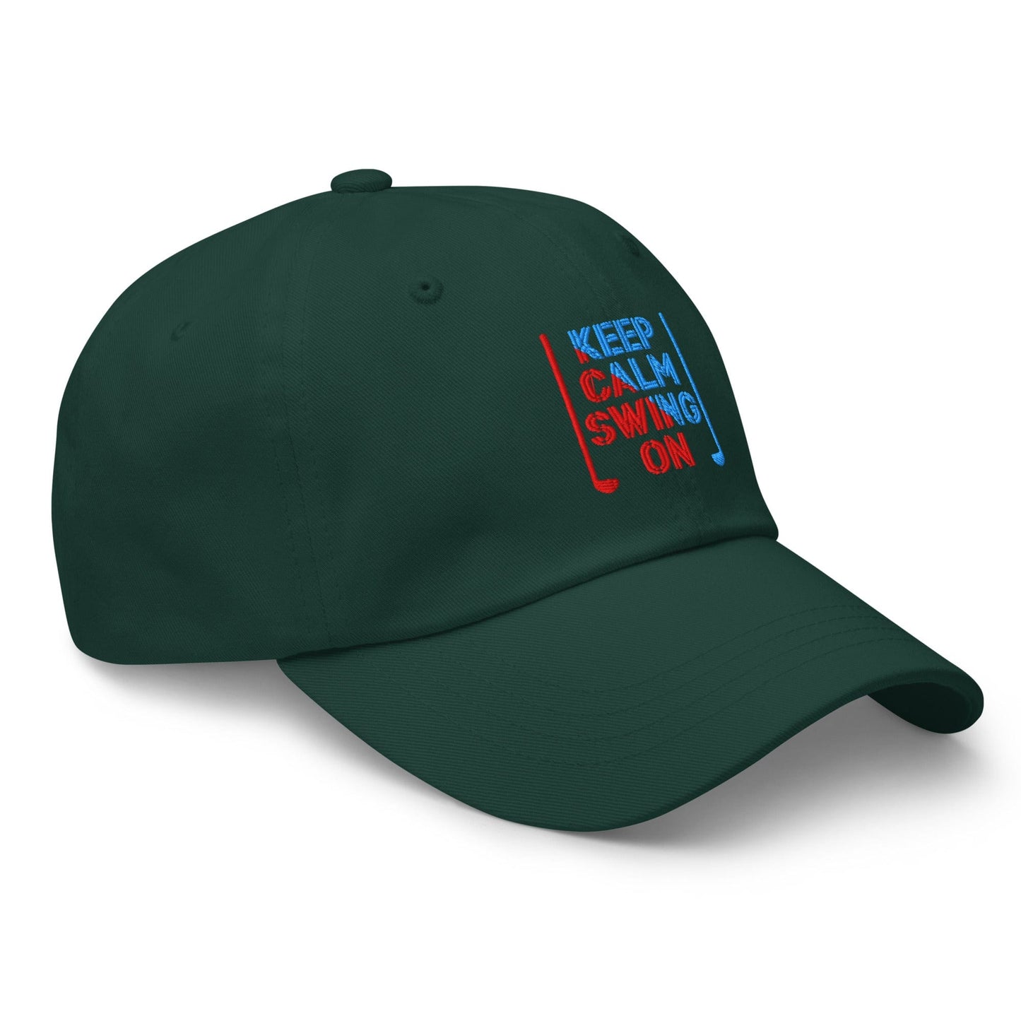 Keep Calm Swing On Embroidered Golf Cap - Funny Golf Tee by Swing Epic