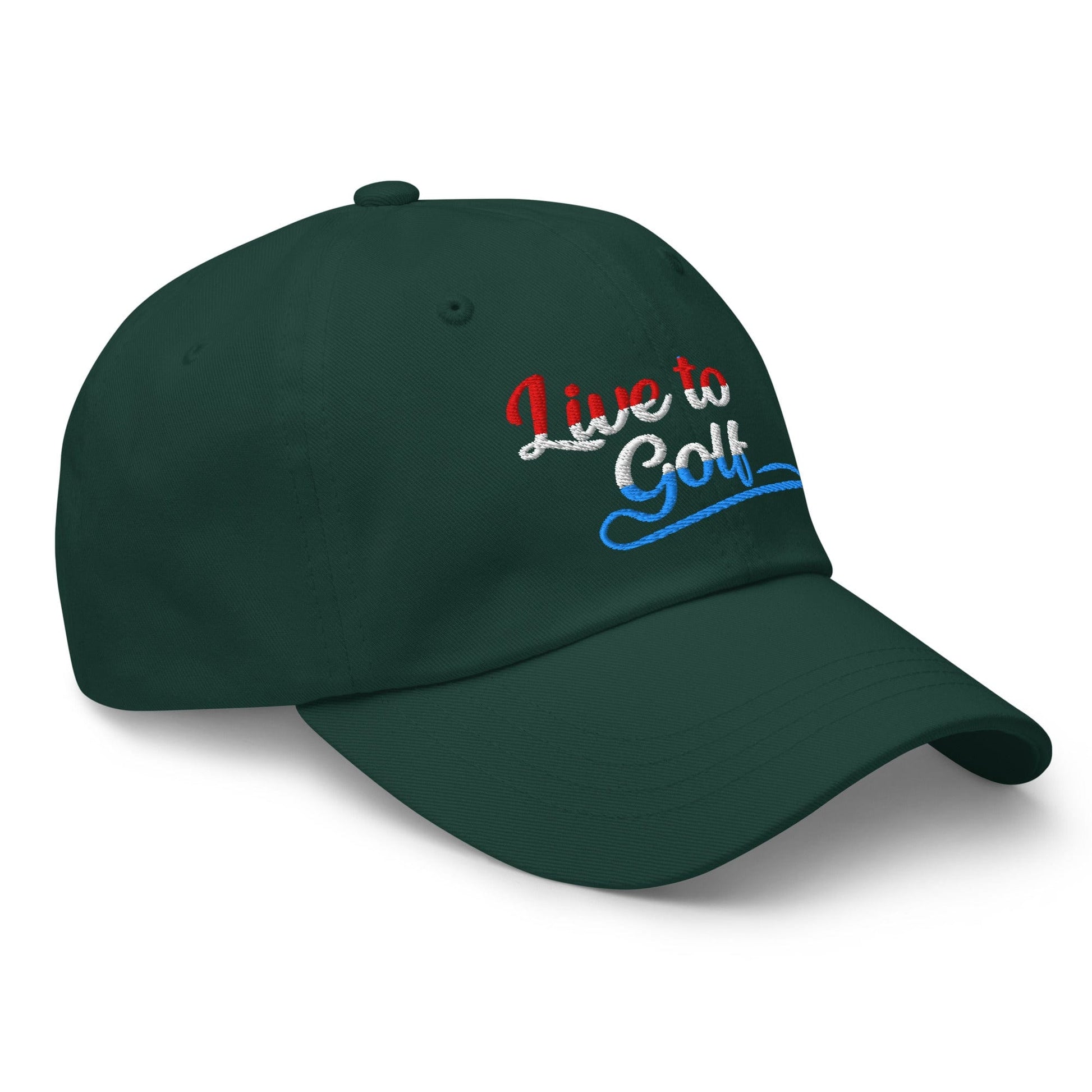 Live to Golf Fun Embroidered Golf Cap - Funny Golf Tee by Swing Epic