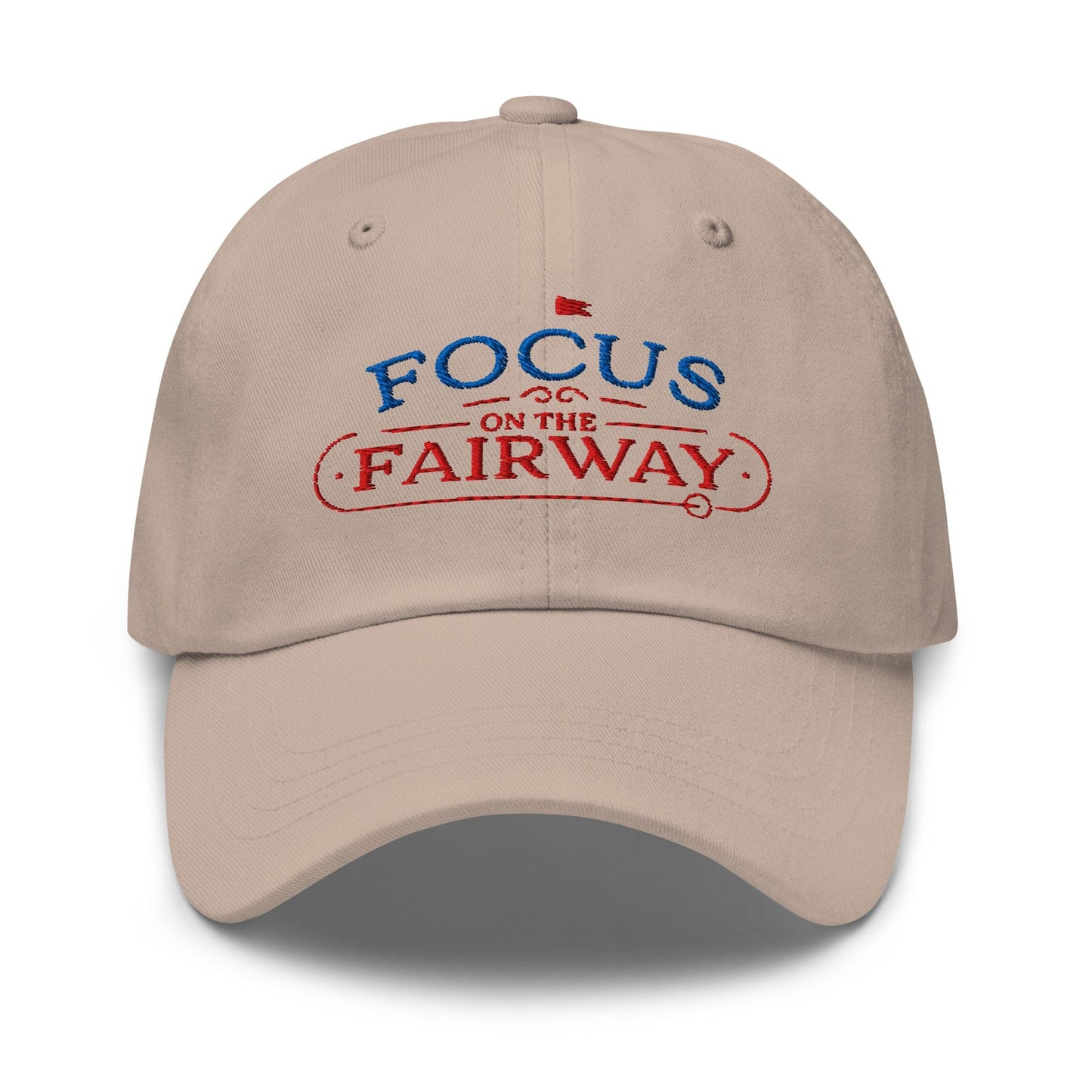 Focus on the Fairway Flag Embroidered Golf Cap - Funny Golf Tee by Swing Epic