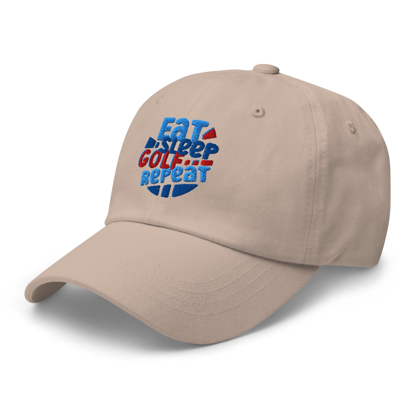 Eat Sleep Golf Repeat Fun Design Embroidered Golf Cap - Funny Golf Tee by Swing Epic