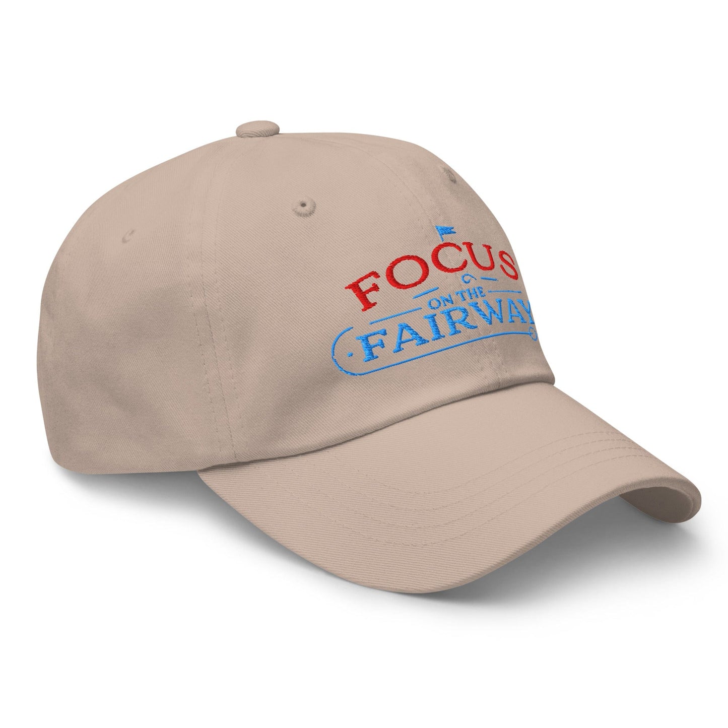 Focus on the Fairway Flag Embroidered Golf Cap - Funny Golf Tee by Swing Epic