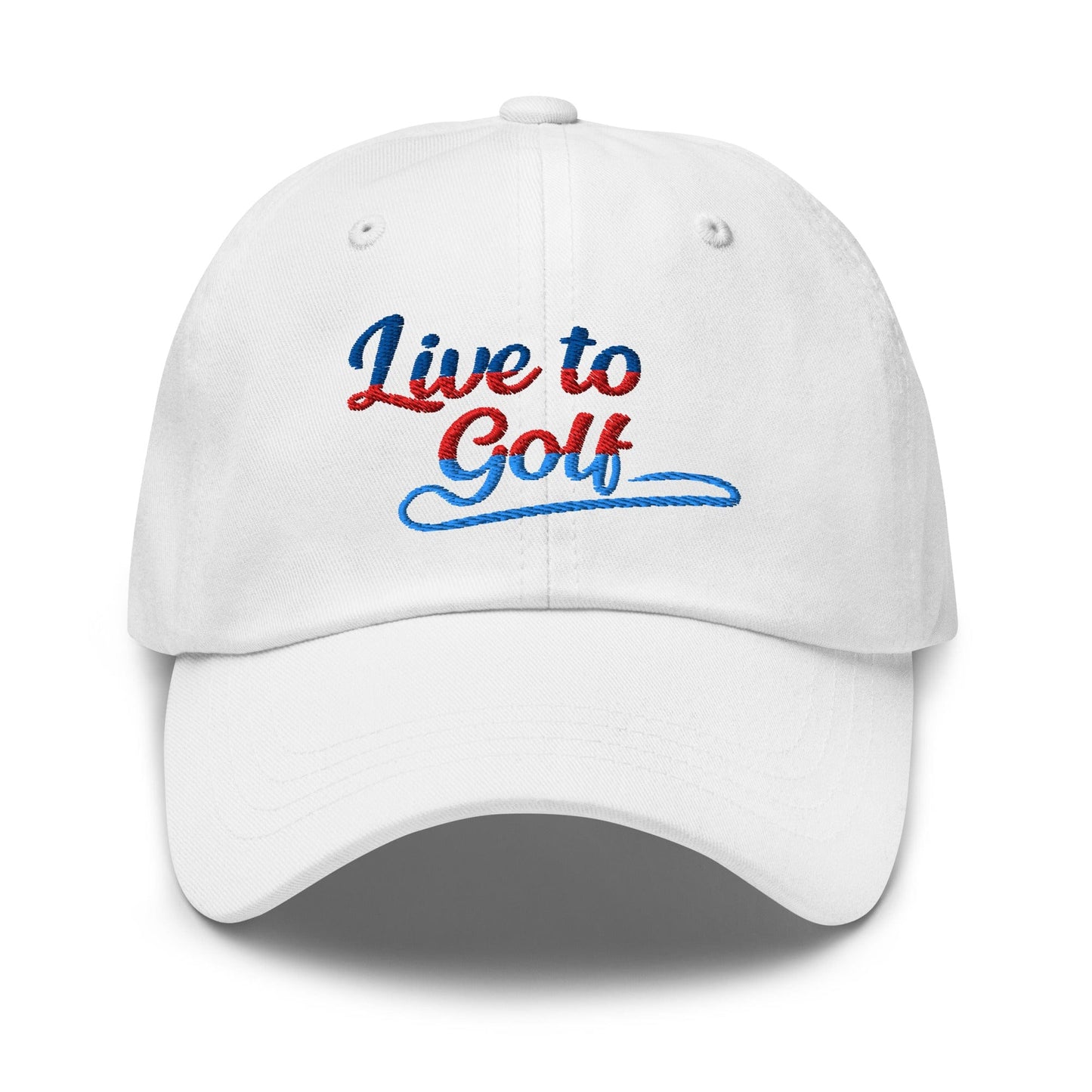 Live to Golf Fun Embroidered Golf Cap - Funny Golf Tee by Swing Epic