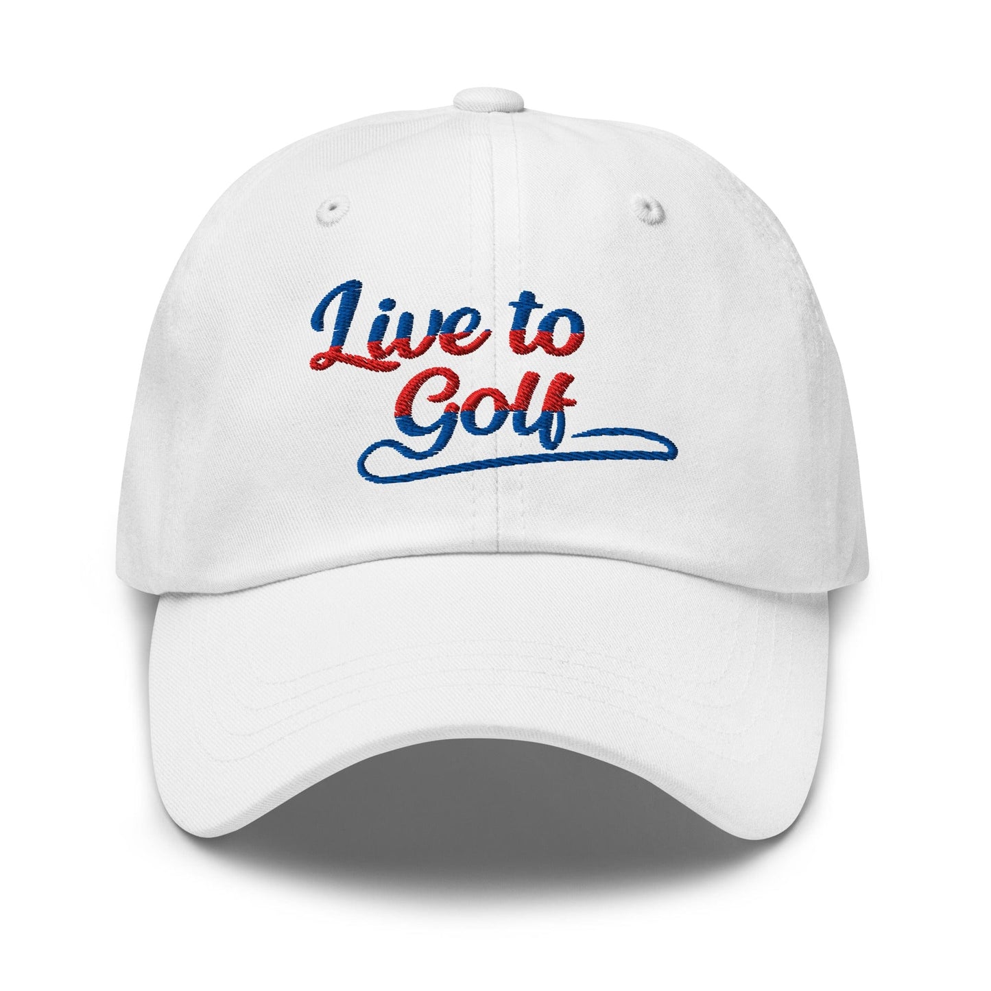 Live to Golf Fun Embroidered Golf Cap - Funny Golf Tee by Swing Epic