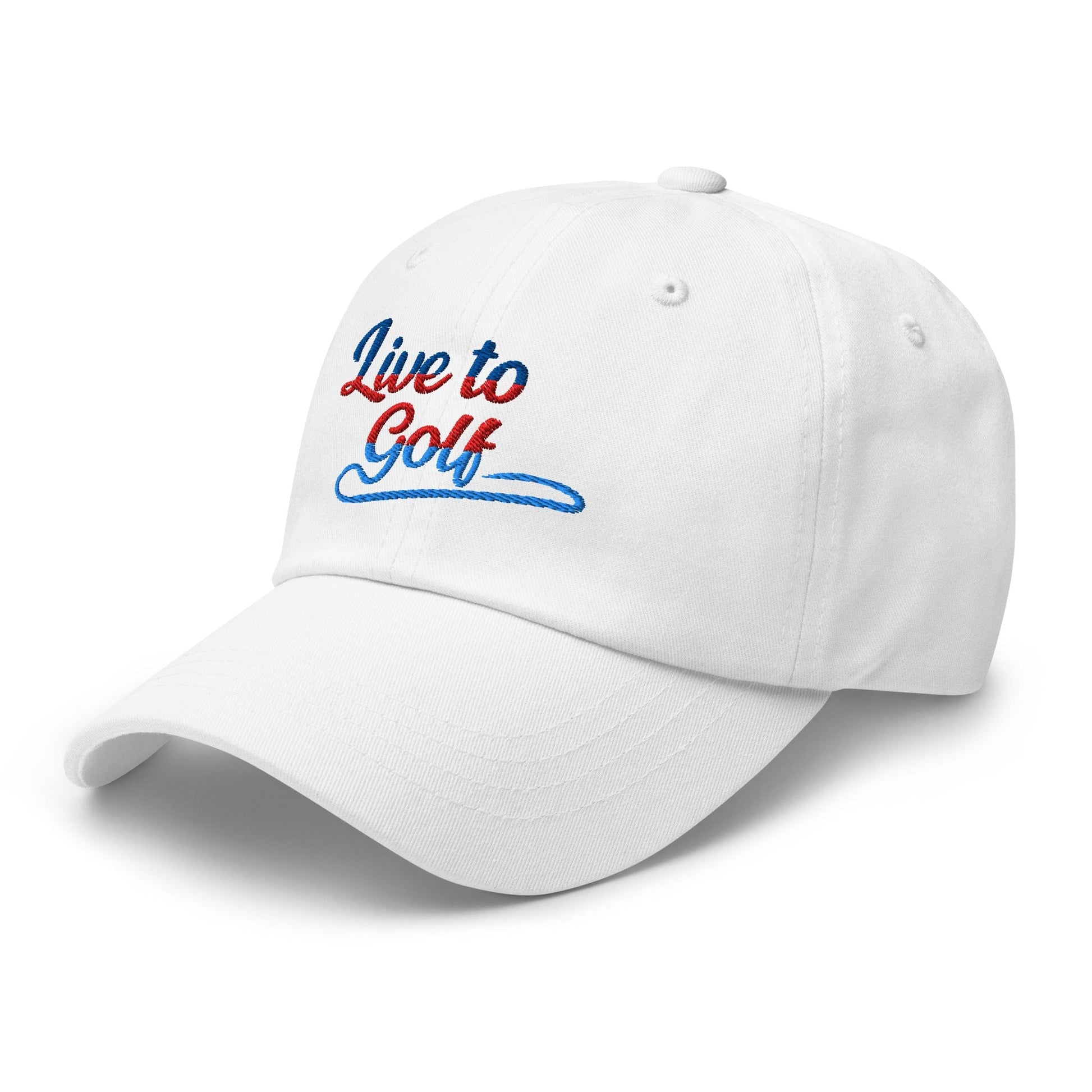 Live to Golf Fun Embroidered Golf Cap - Funny Golf Tee by Swing Epic