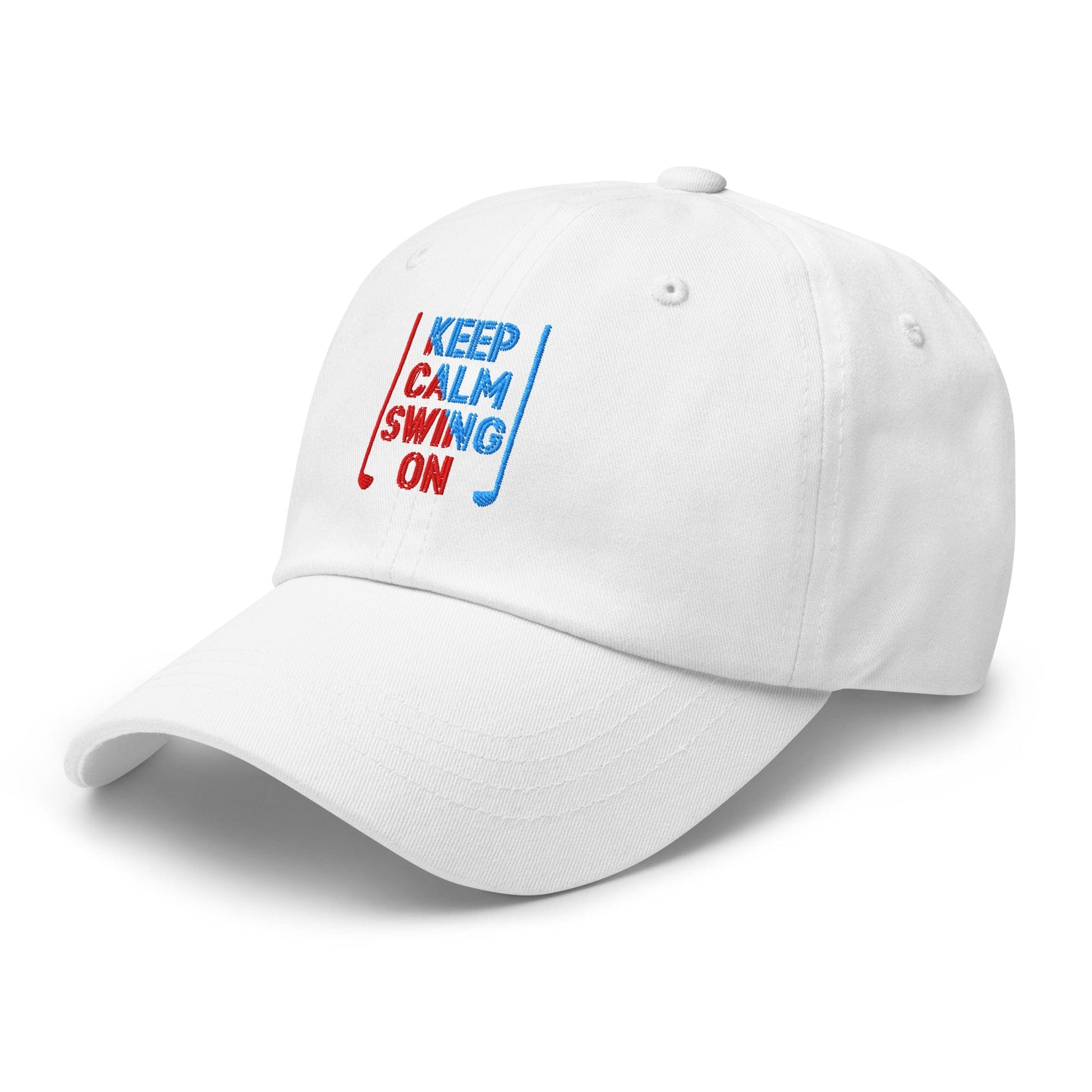 Keep Calm Swing On Embroidered Golf Cap - Funny Golf Tee by Swing Epic
