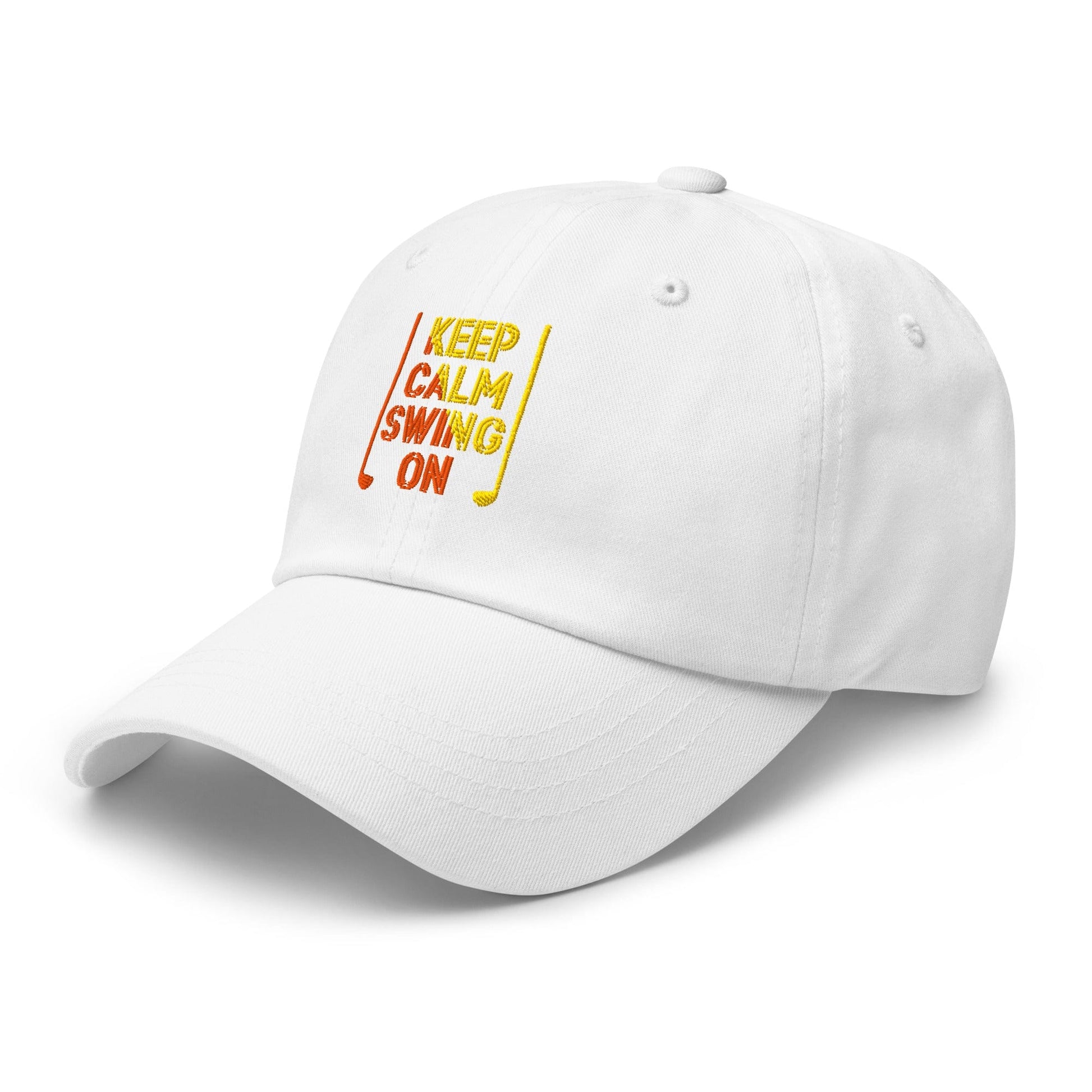 Keep Calm Swing On Embroidered Golf Cap - Funny Golf Tee by Swing Epic