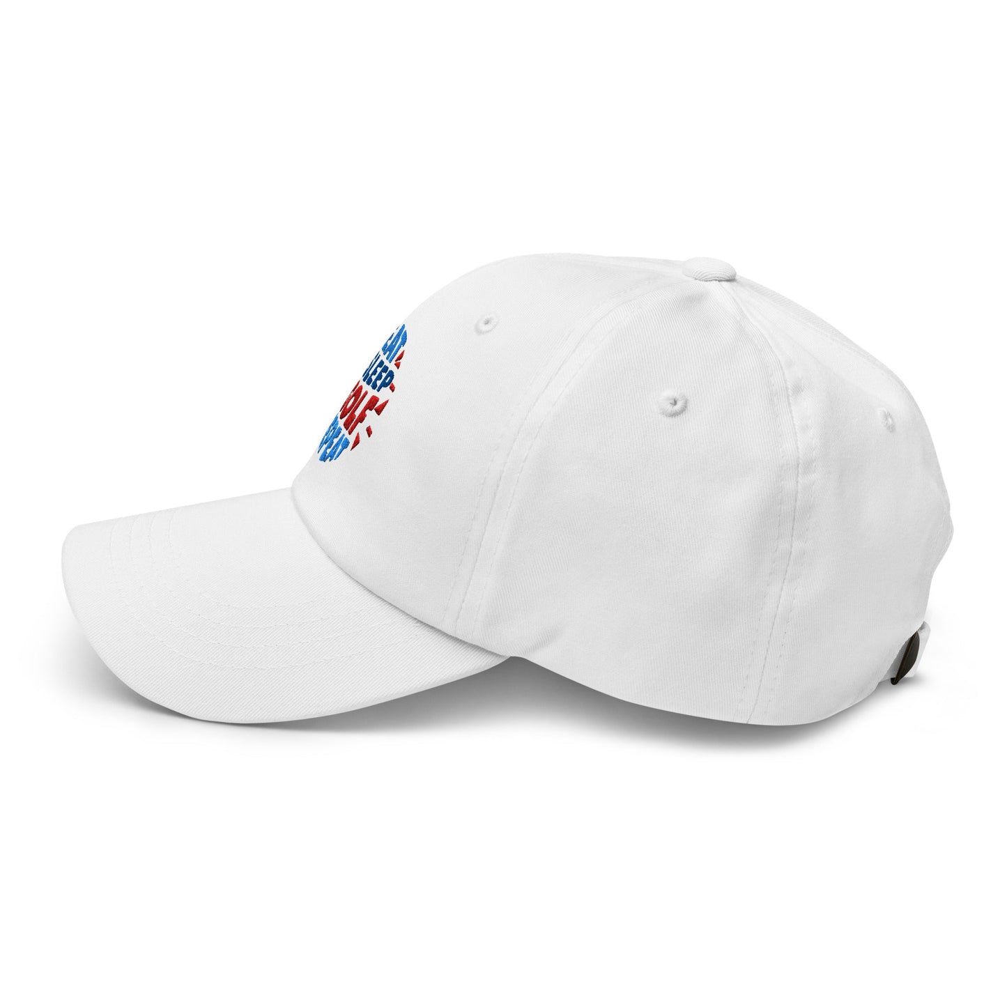 Eat Sleep Golf Repeat Fun Design Embroidered Golf Cap - Funny Golf Tee by Swing Epic
