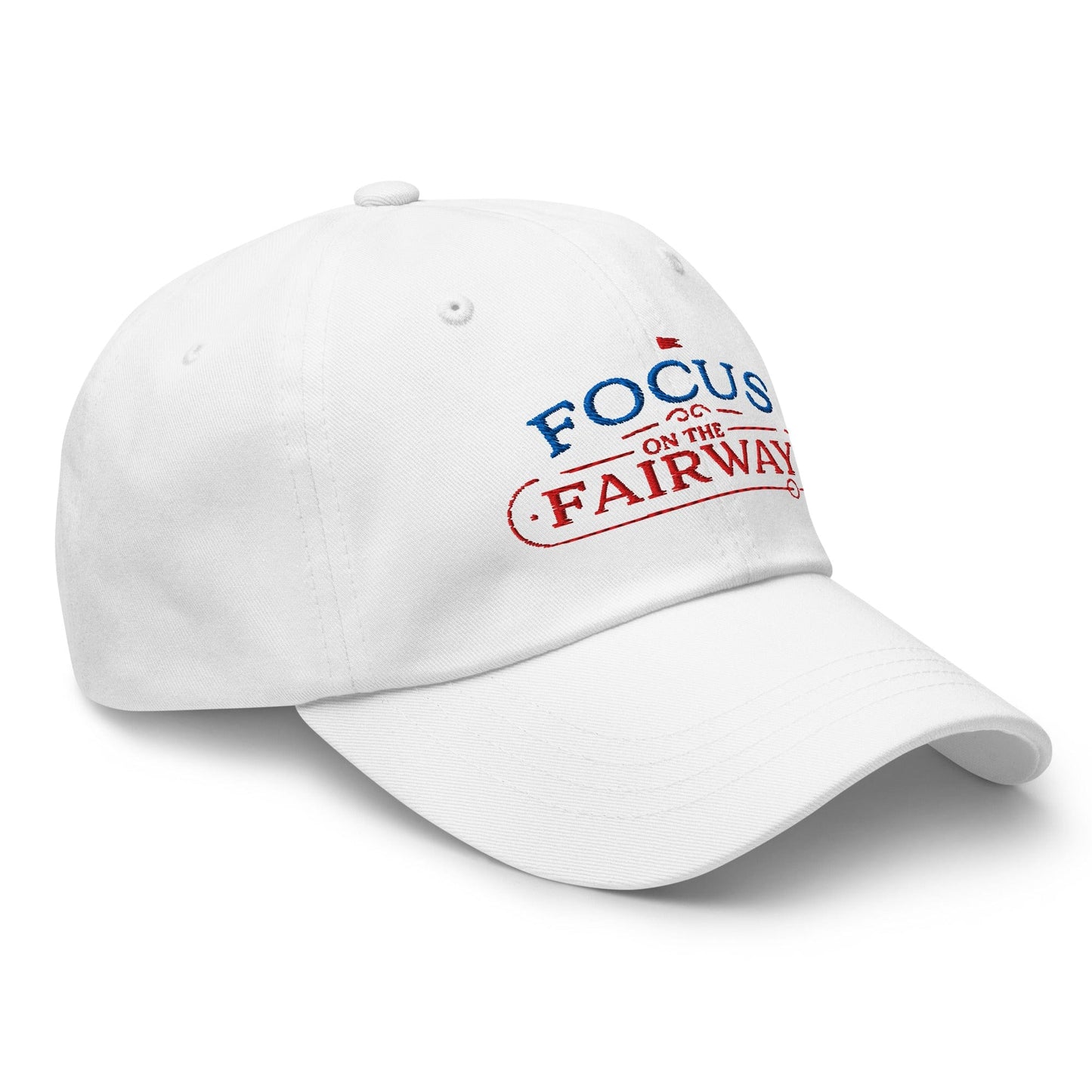 Focus on the Fairway Flag Embroidered Golf Cap - Funny Golf Tee by Swing Epic