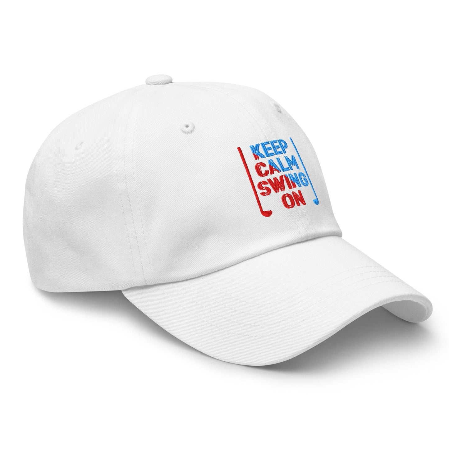 Keep Calm Swing On Embroidered Golf Cap - Funny Golf Tee by Swing Epic