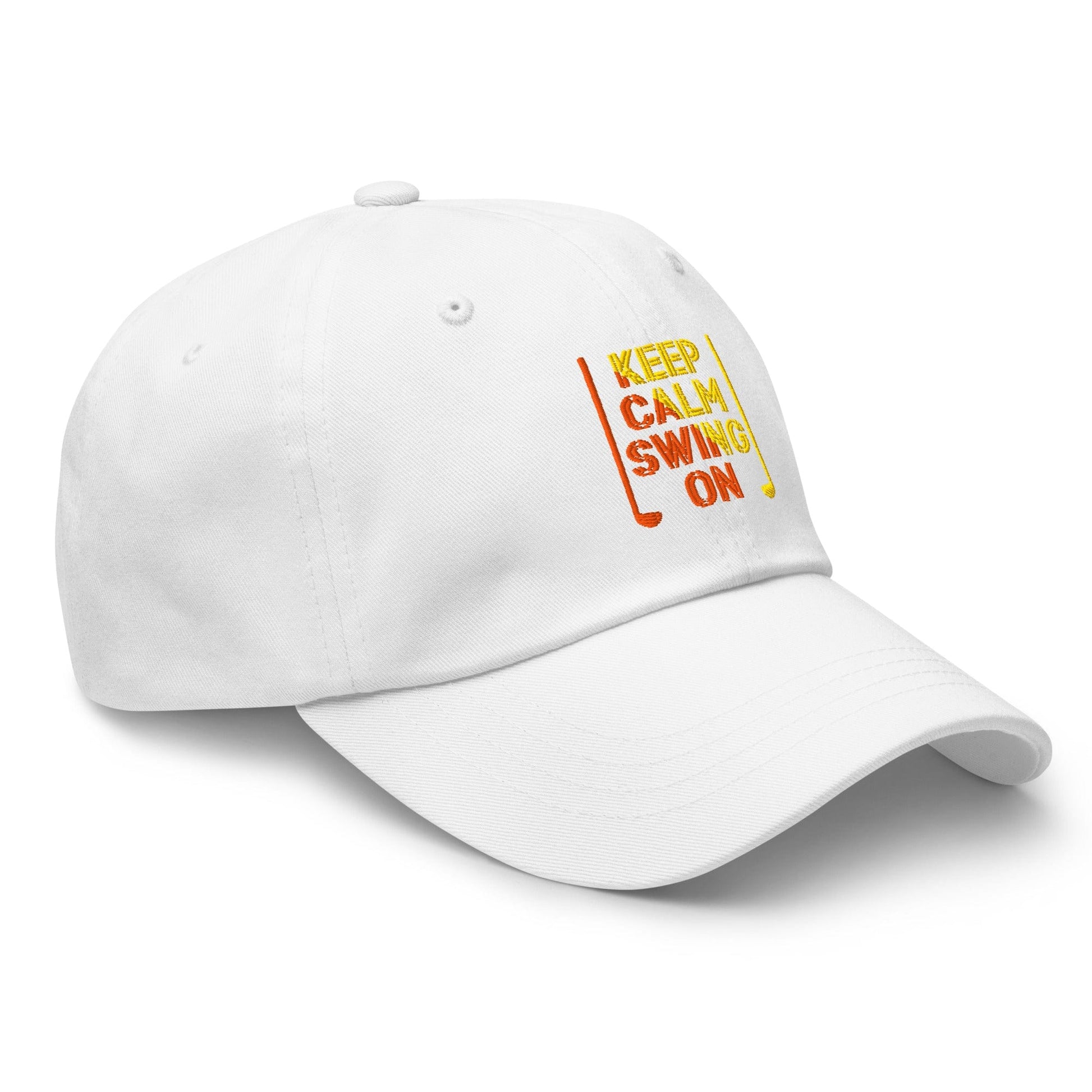 Keep Calm Swing On Embroidered Golf Cap - Funny Golf Tee by Swing Epic