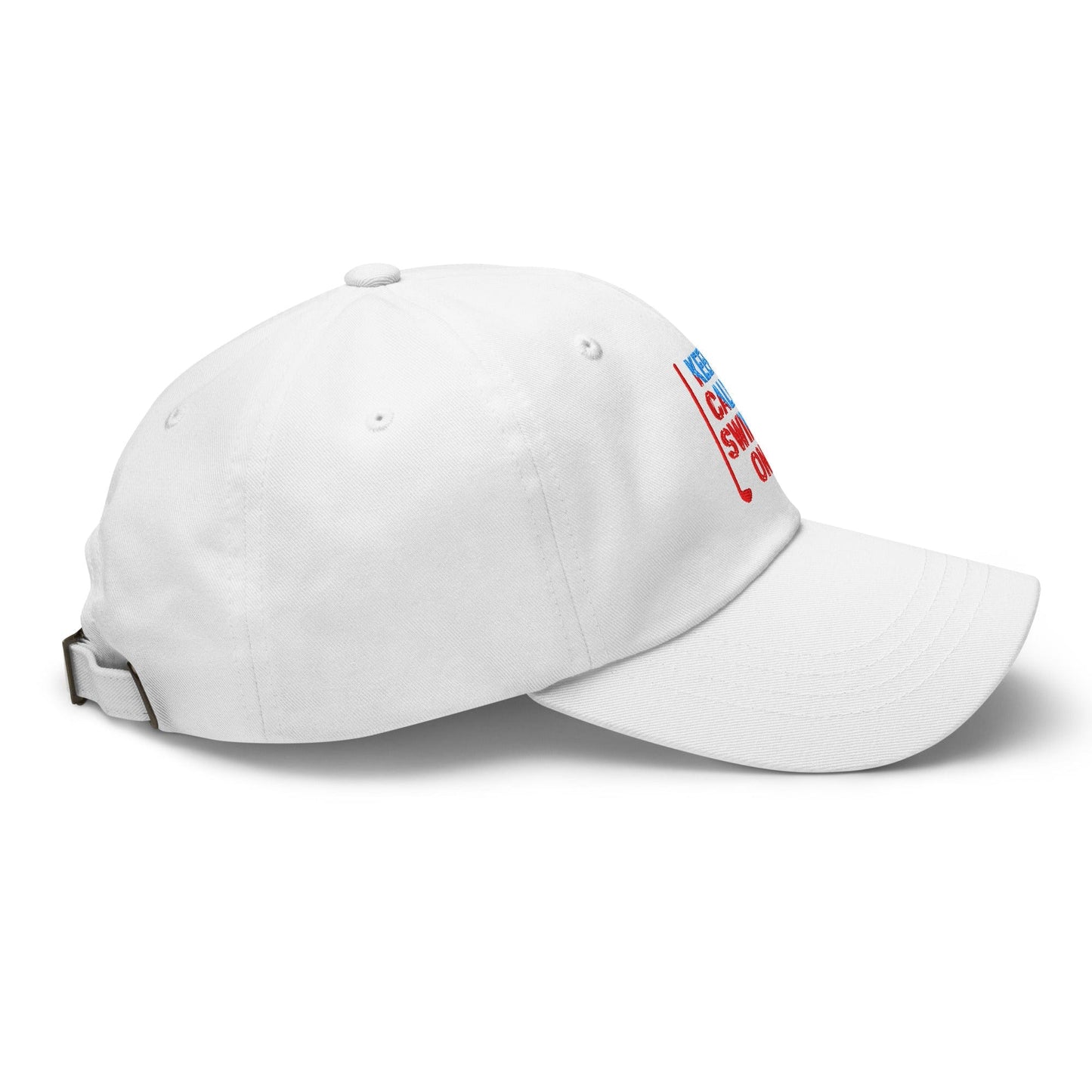 Keep Calm Swing On Embroidered Golf Cap - Funny Golf Tee by Swing Epic