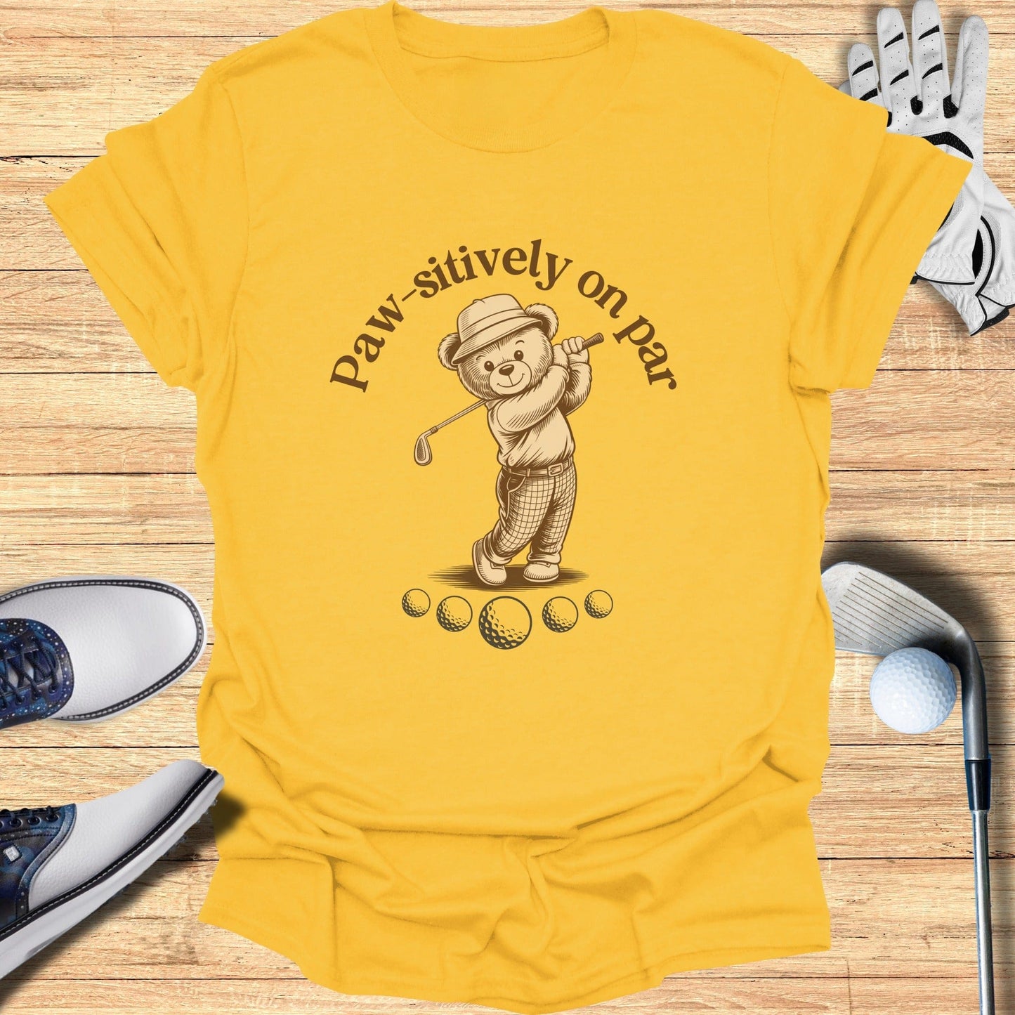 Paw-sitively On Par T-Shirt - Funny Golf Tee by Swing Epic