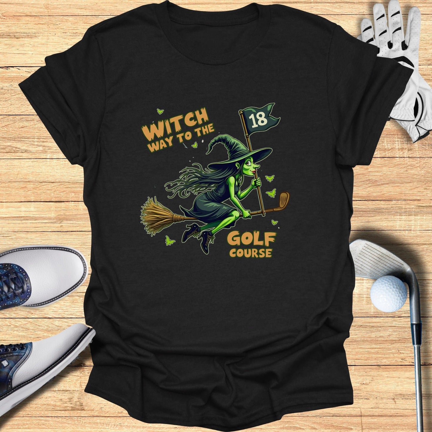 Witch Way to the Course T-Shirt - Funny Golf Tee by Swing Epic