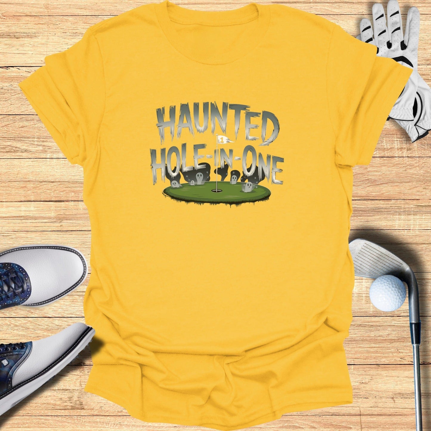 Haunted Hole In One T-Shirt - Funny Golf Tee by Swing Epic