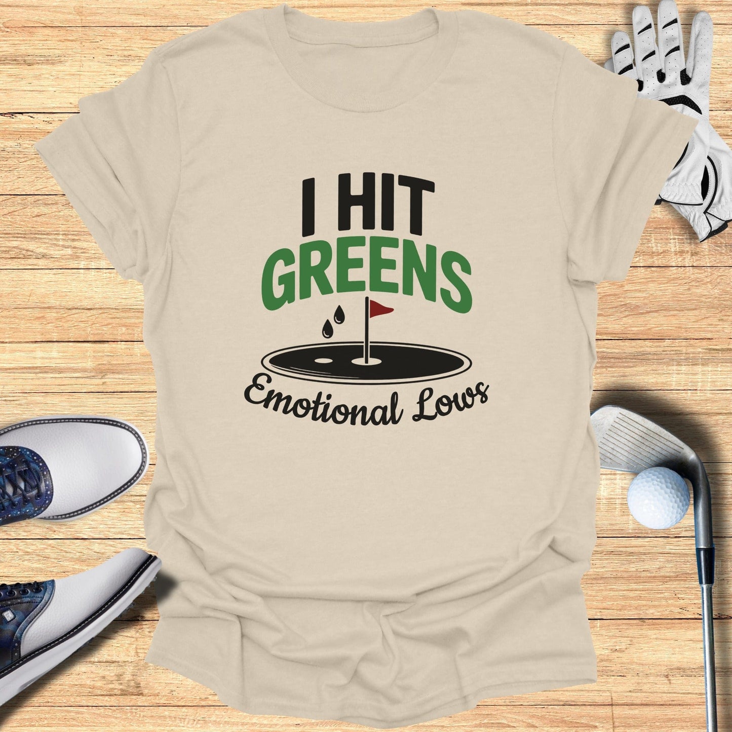 Greens & Emotional Lows T-Shirt - Funny Golf Tee by Swing Epic