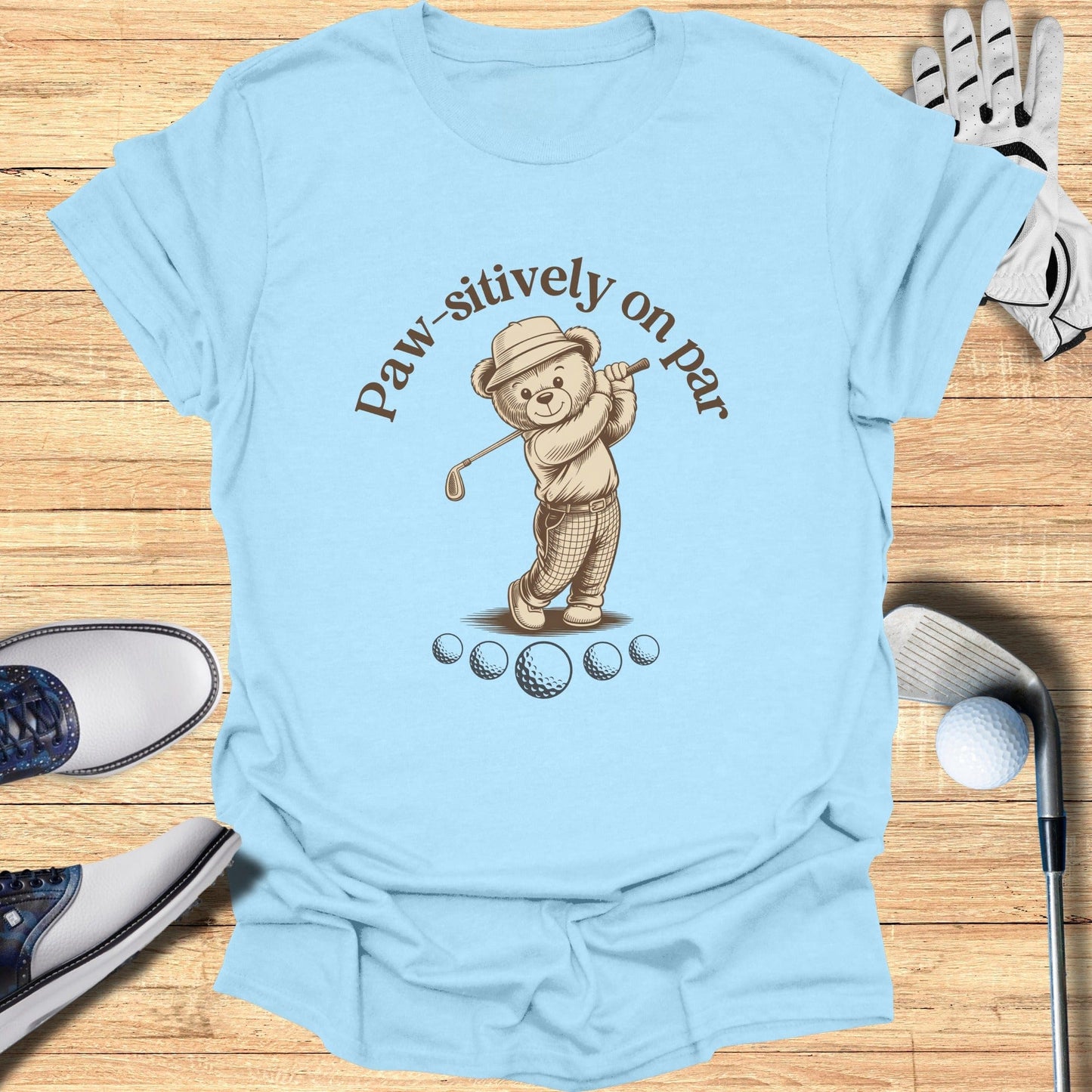 Paw-sitively On Par T-Shirt - Funny Golf Tee by Swing Epic