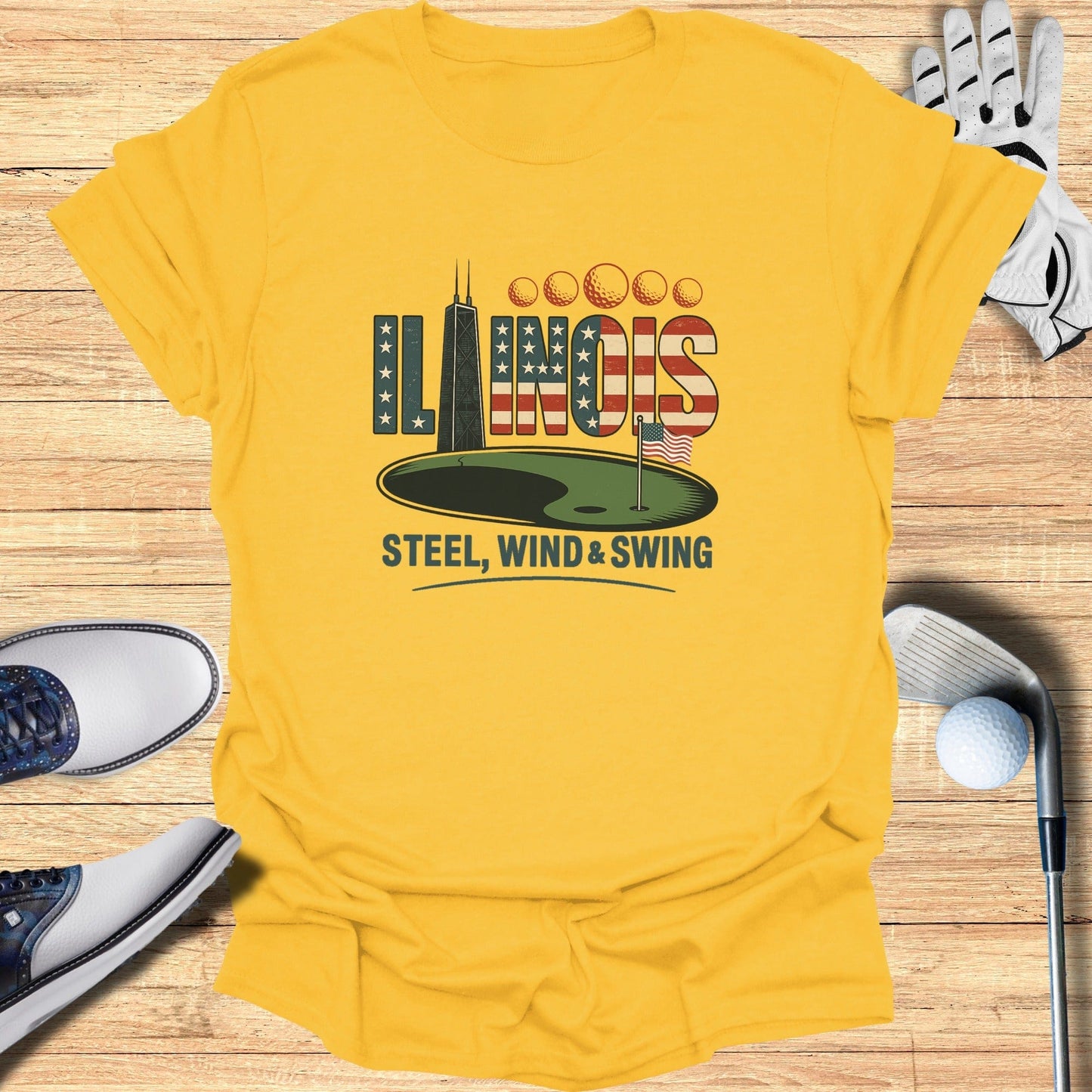 Illinois Golf T-Shirt - Funny Golf Tee by Swing Epic
