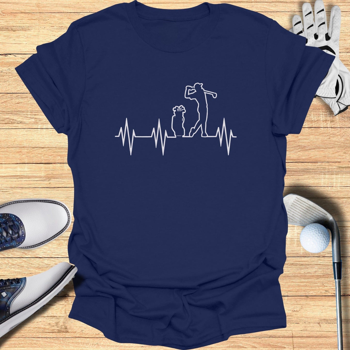 Golf Themed Heartbeat Graphic Tee for Enthusiasts