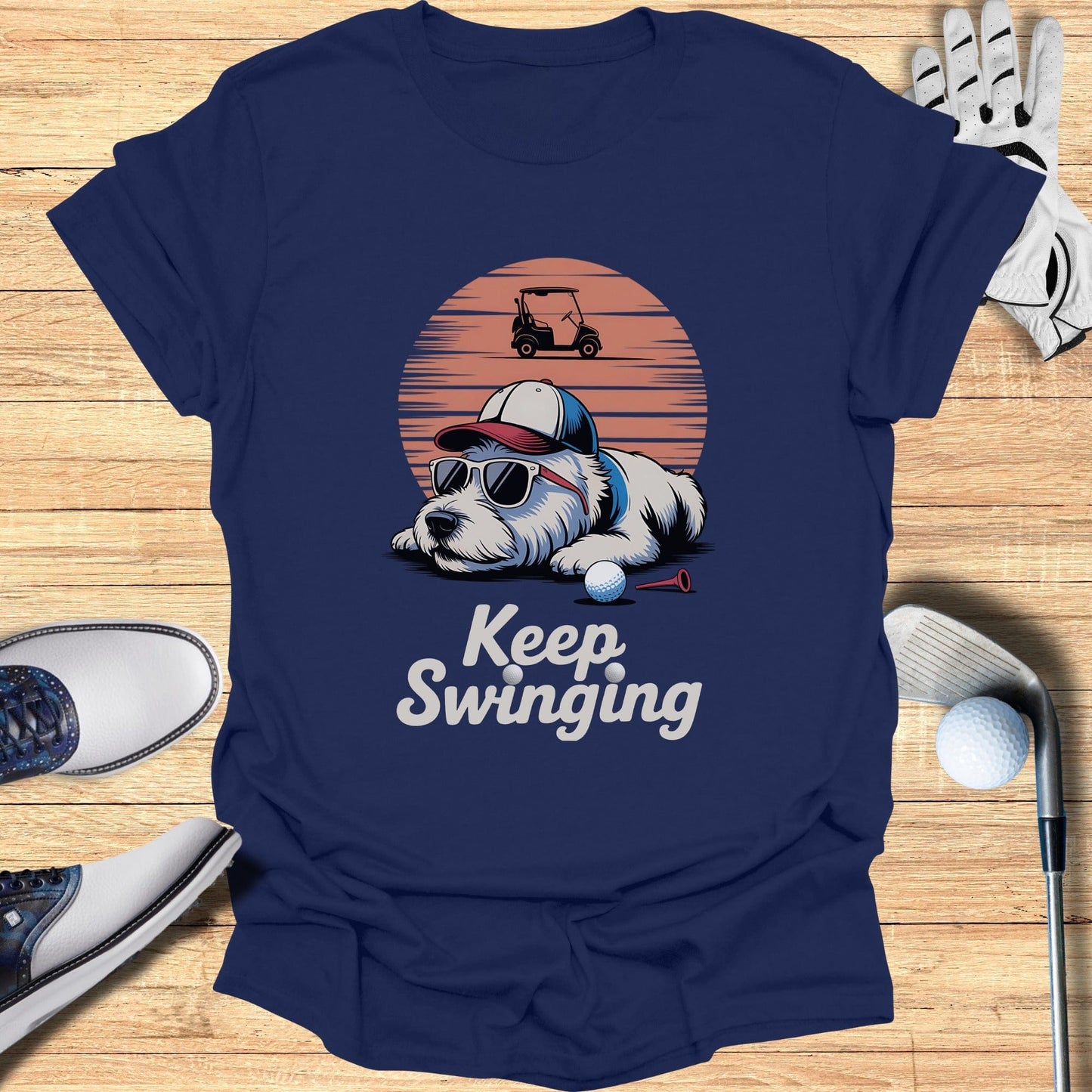 Keep Swinging Labrador T-Shirt - Funny Golf Tee by Swing Epic