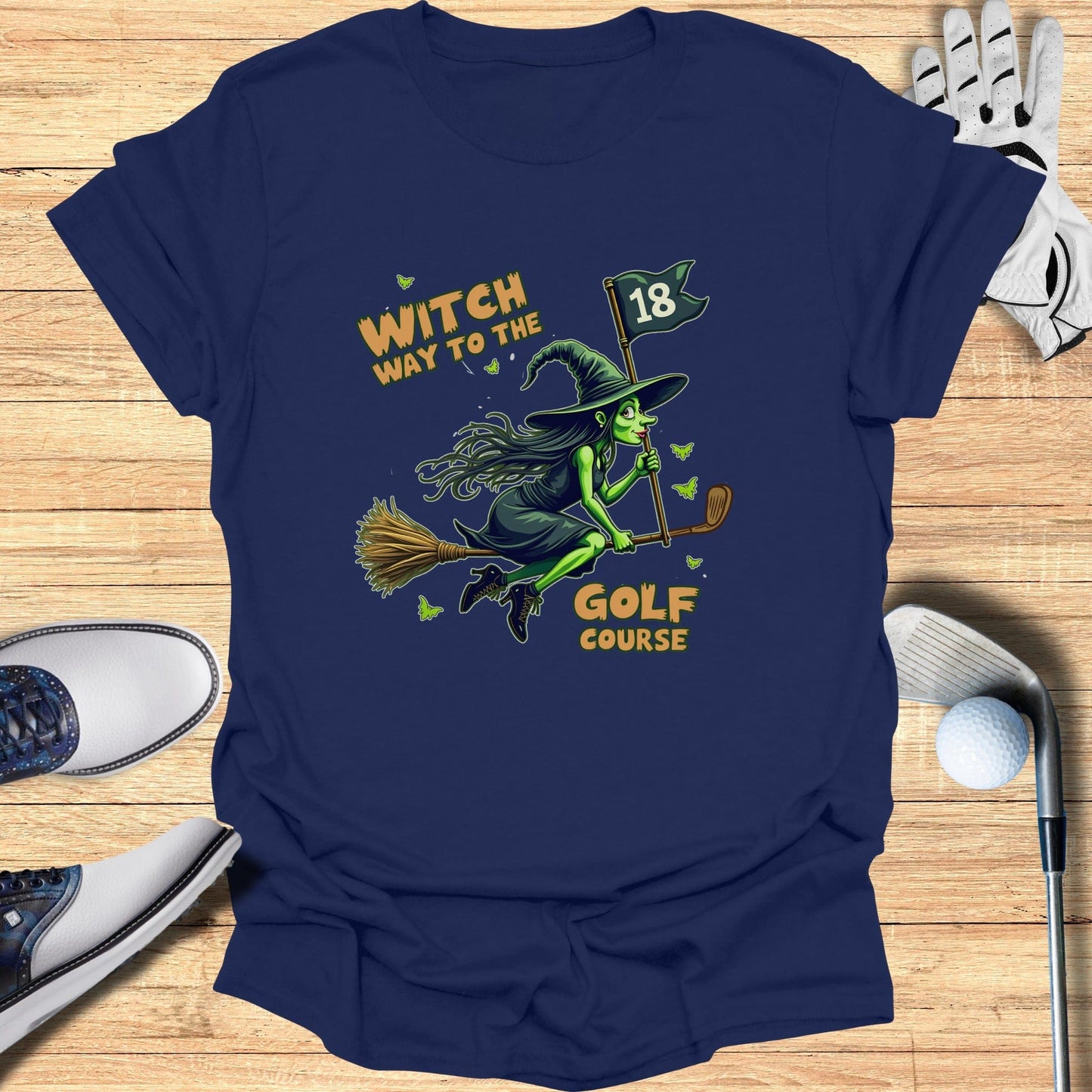 Witch Way to the Course T-Shirt - Funny Golf Tee by Swing Epic