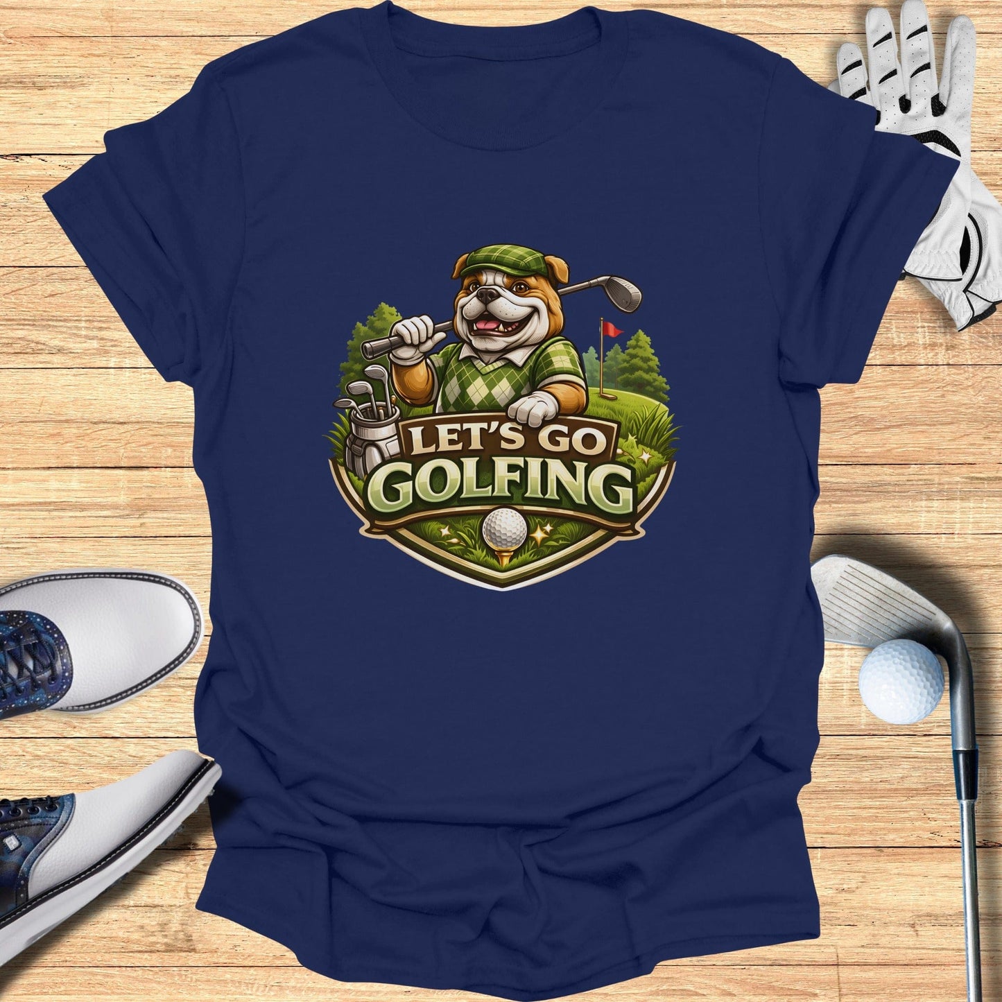 Bulldog Let's Go Golfing Graphic Tee for Enthusiasts