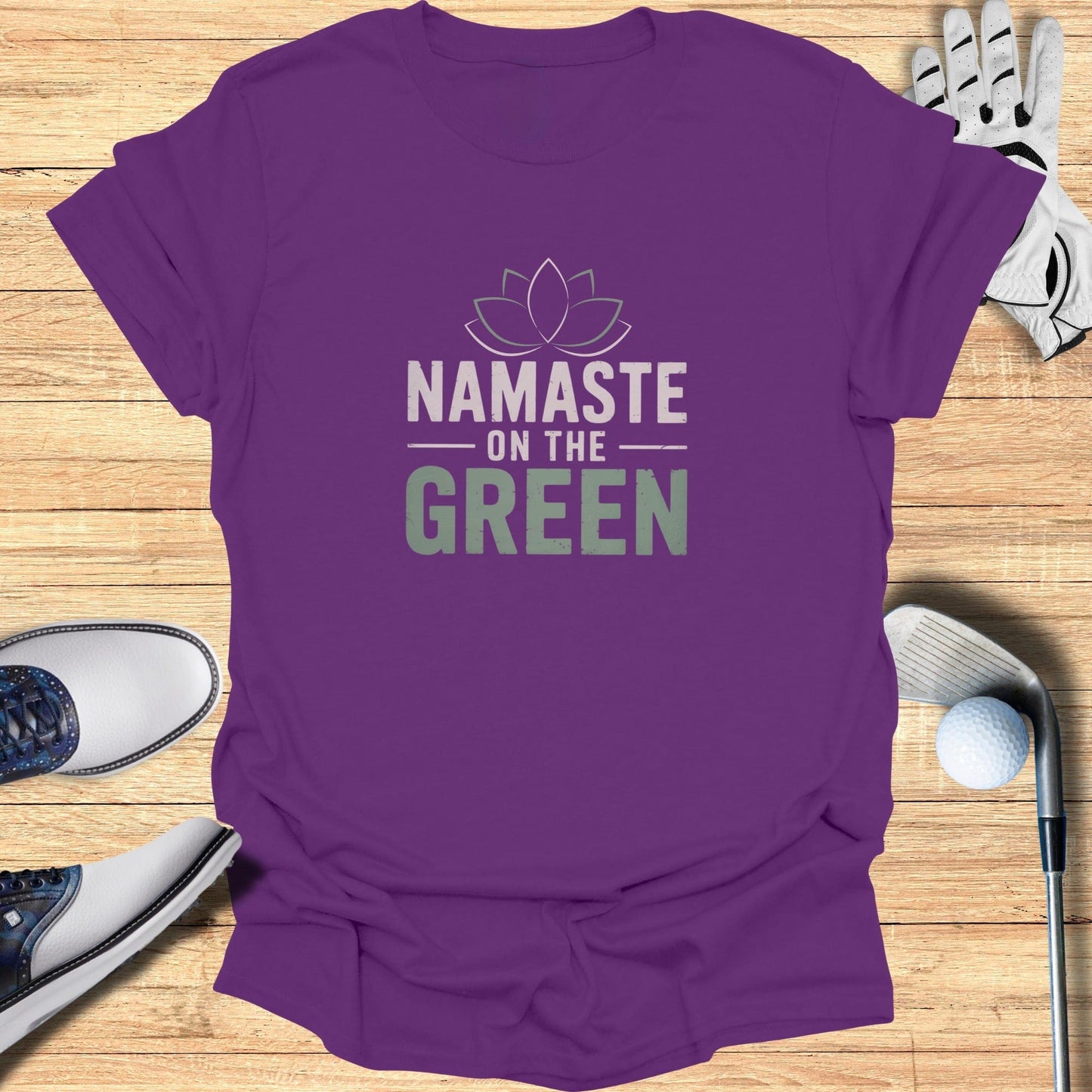 Namaste On The Green T-Shirt - Funny Golf Tee by Swing Epic