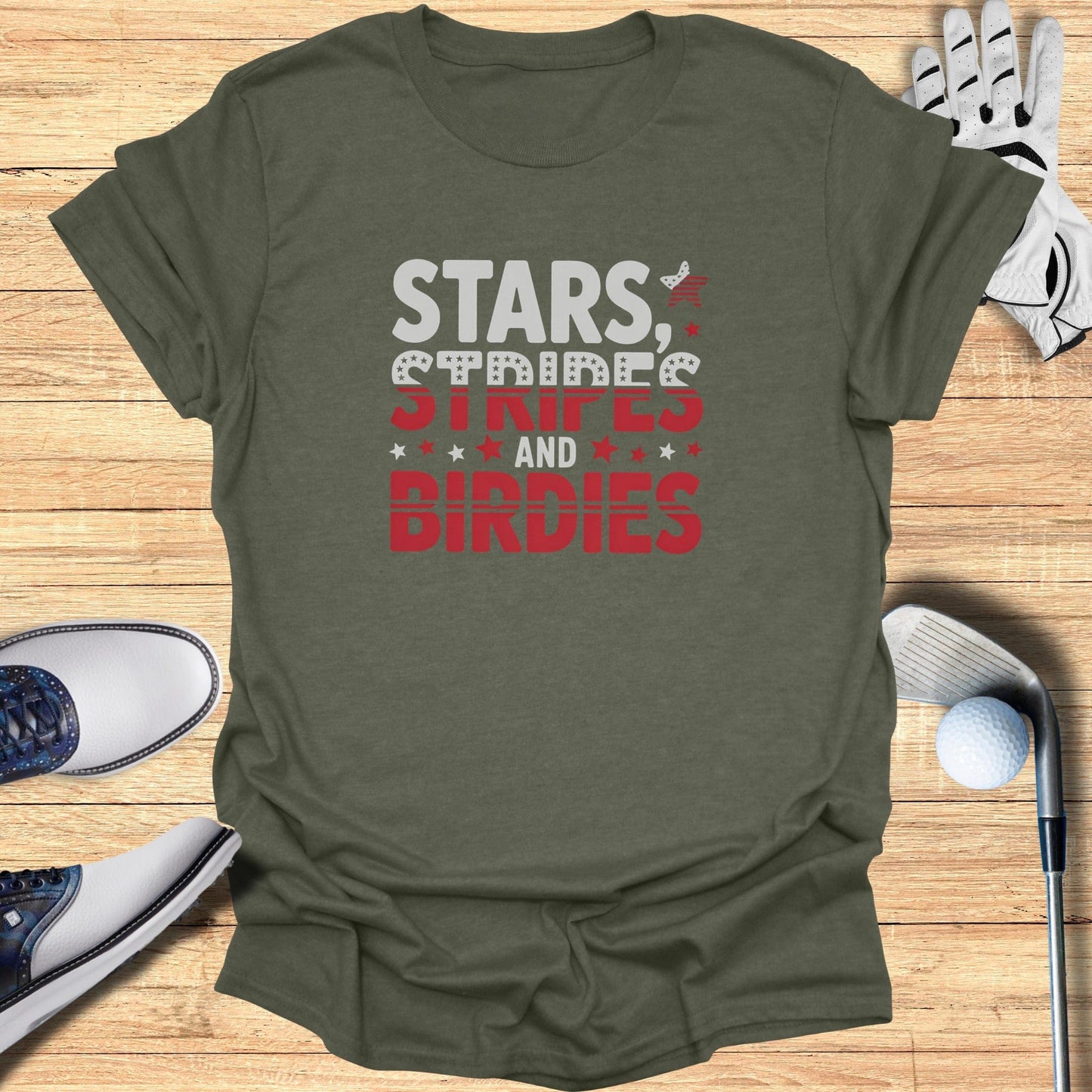 Stars Stripes T-Shirt - Funny Golf Tee by Swing Epic