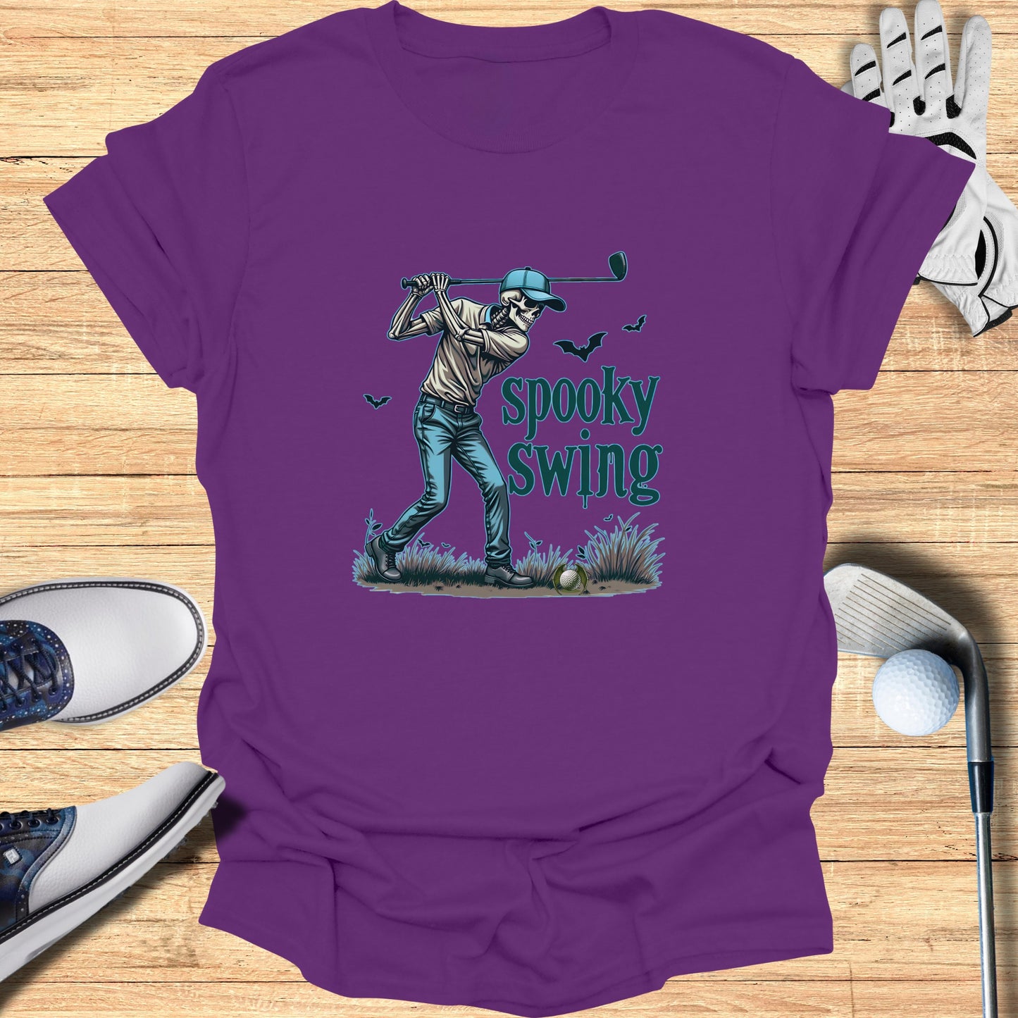 Spooky Swing Halloween Golf Themed Graphic T-shirt product